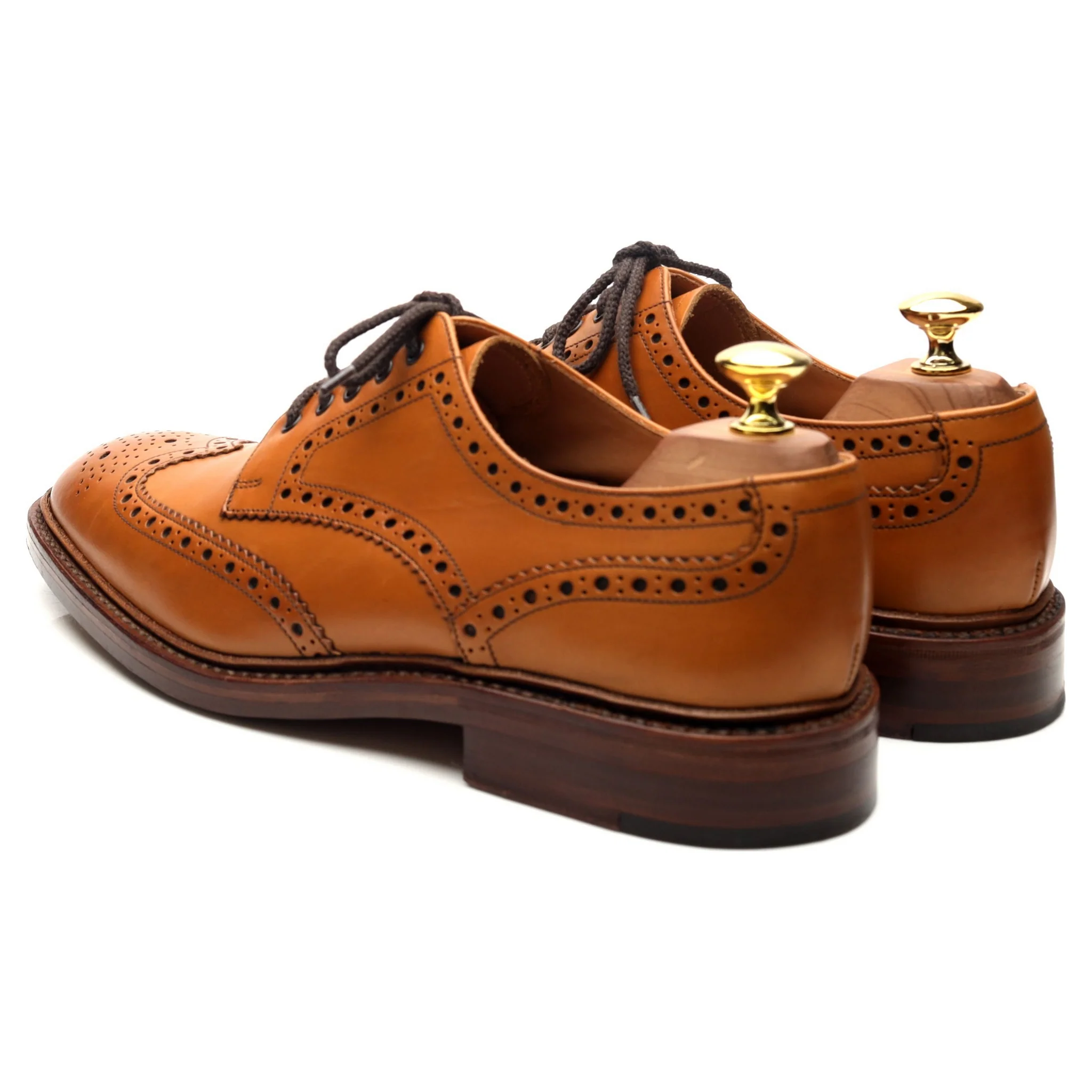 1880 'Chester 2' Tan Brown Leather Derby Brogues UK 8 F - Image 3