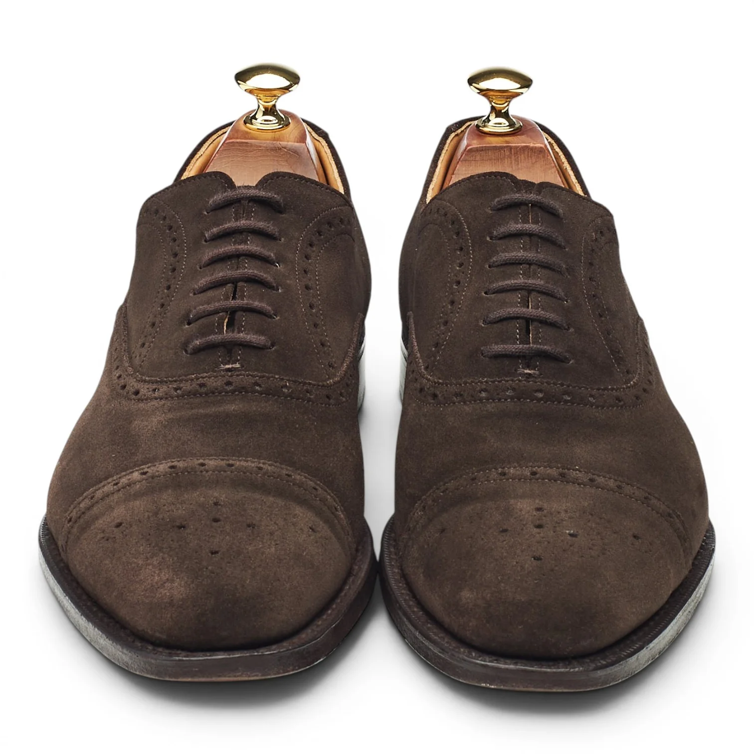 'London' Dark Brown Suede Oxford Brogues UK 9 F - Image 2