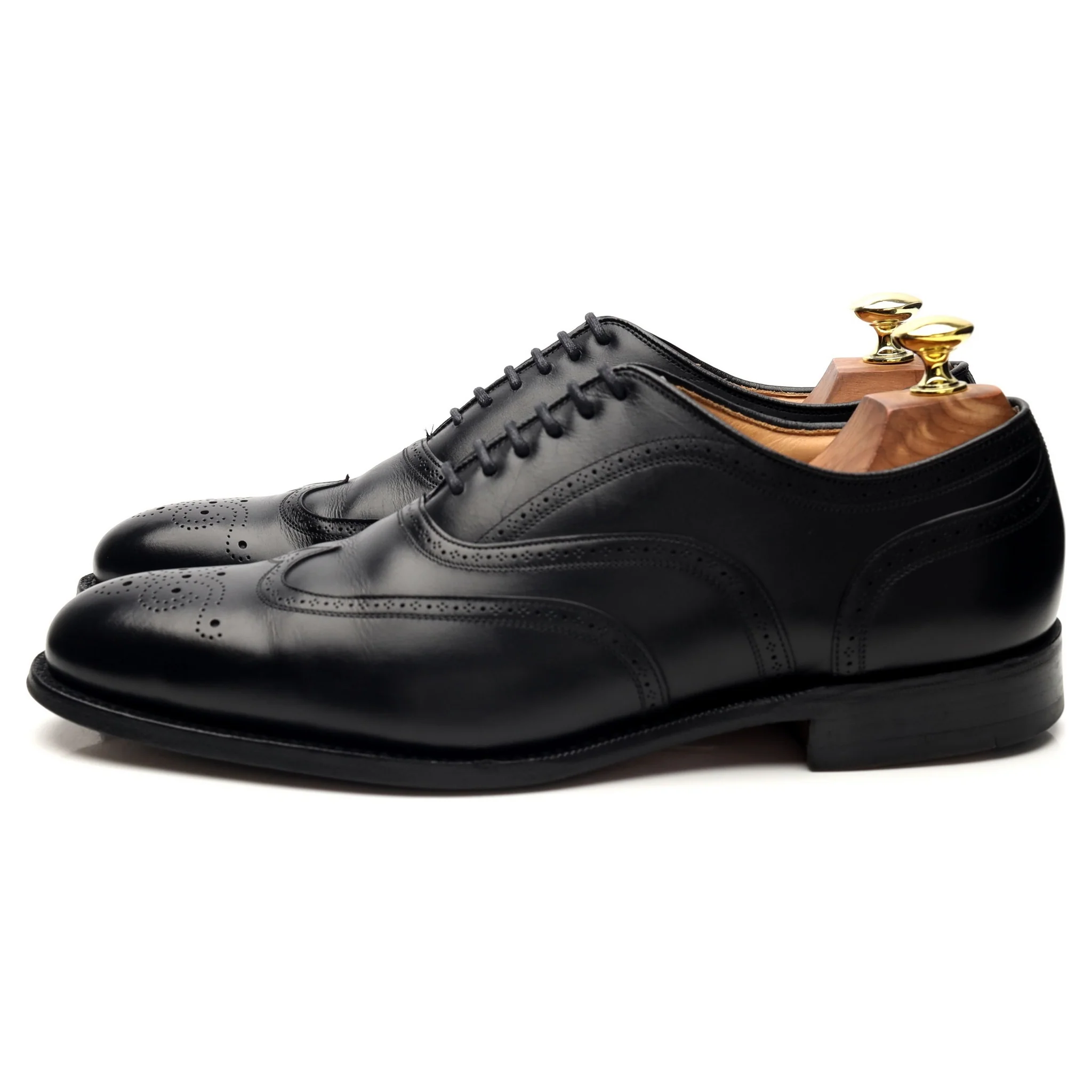 'Longton' Black Leather Oxford Brogue UK 7.5 F - Image 3