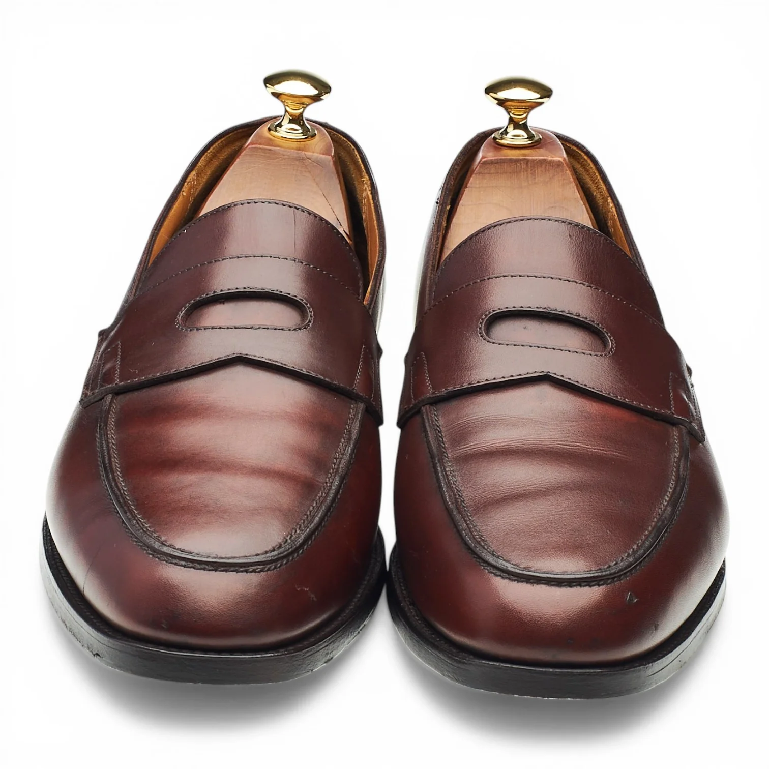 'Lopez' Dark Brown Leather Loafers UK 10 E - Image 2