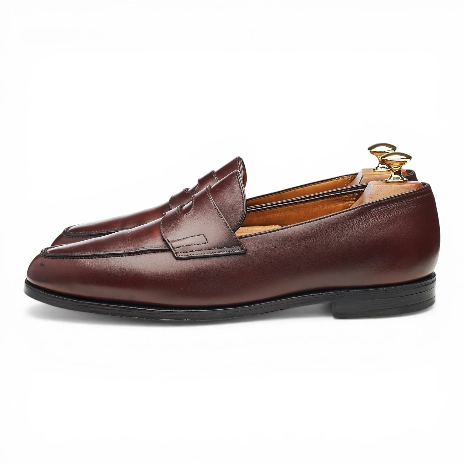 'Lopez' Dark Brown Leather Loafers UK 10 E - Image 3