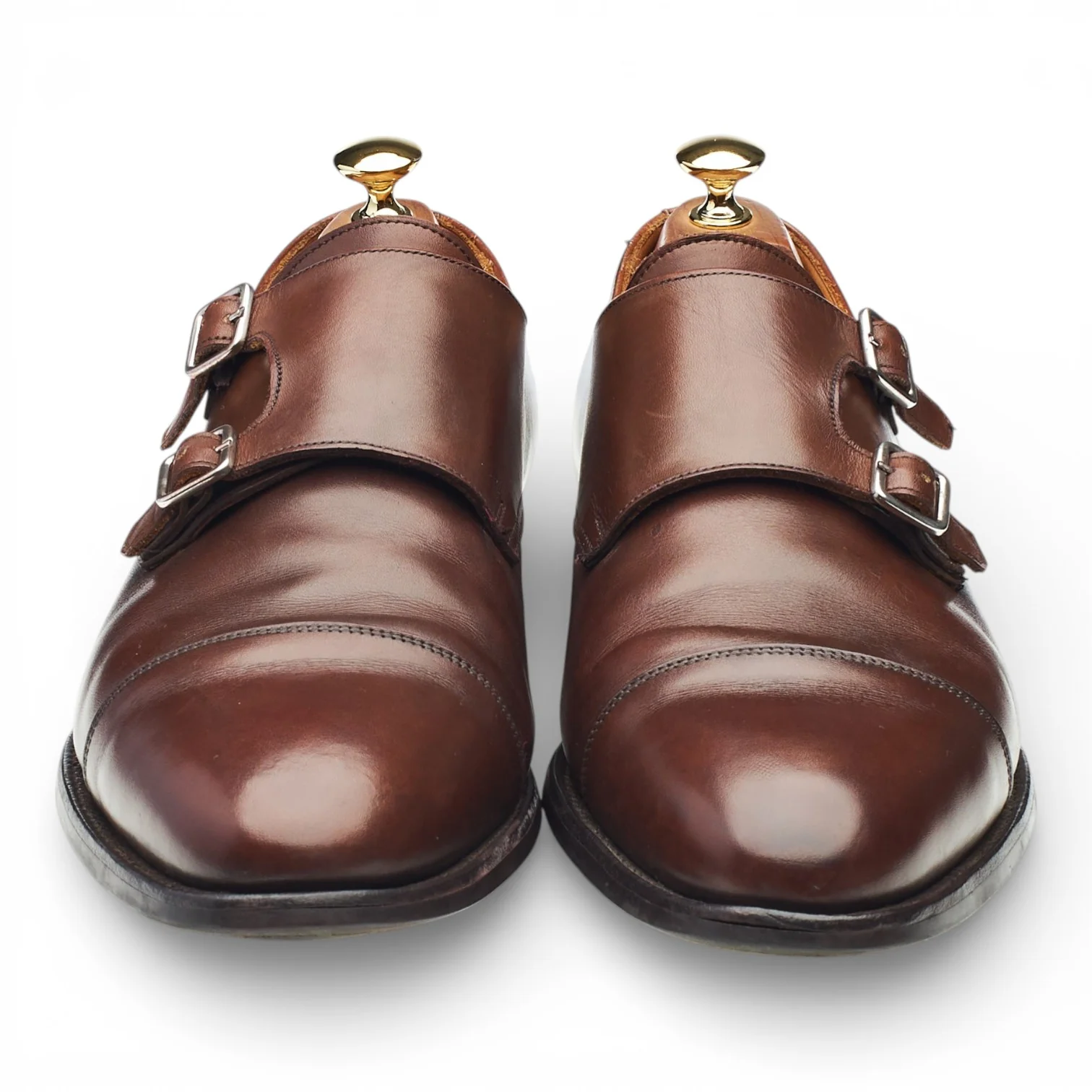 'Lowndes 4' Dark Brown Leather Double Monk Strap UK 10 E - Image 2