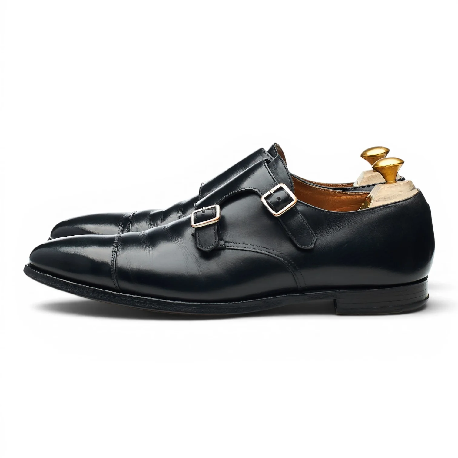 'Lowndes' Black Leather Double Monk Strap UK 8.5 E - Image 3