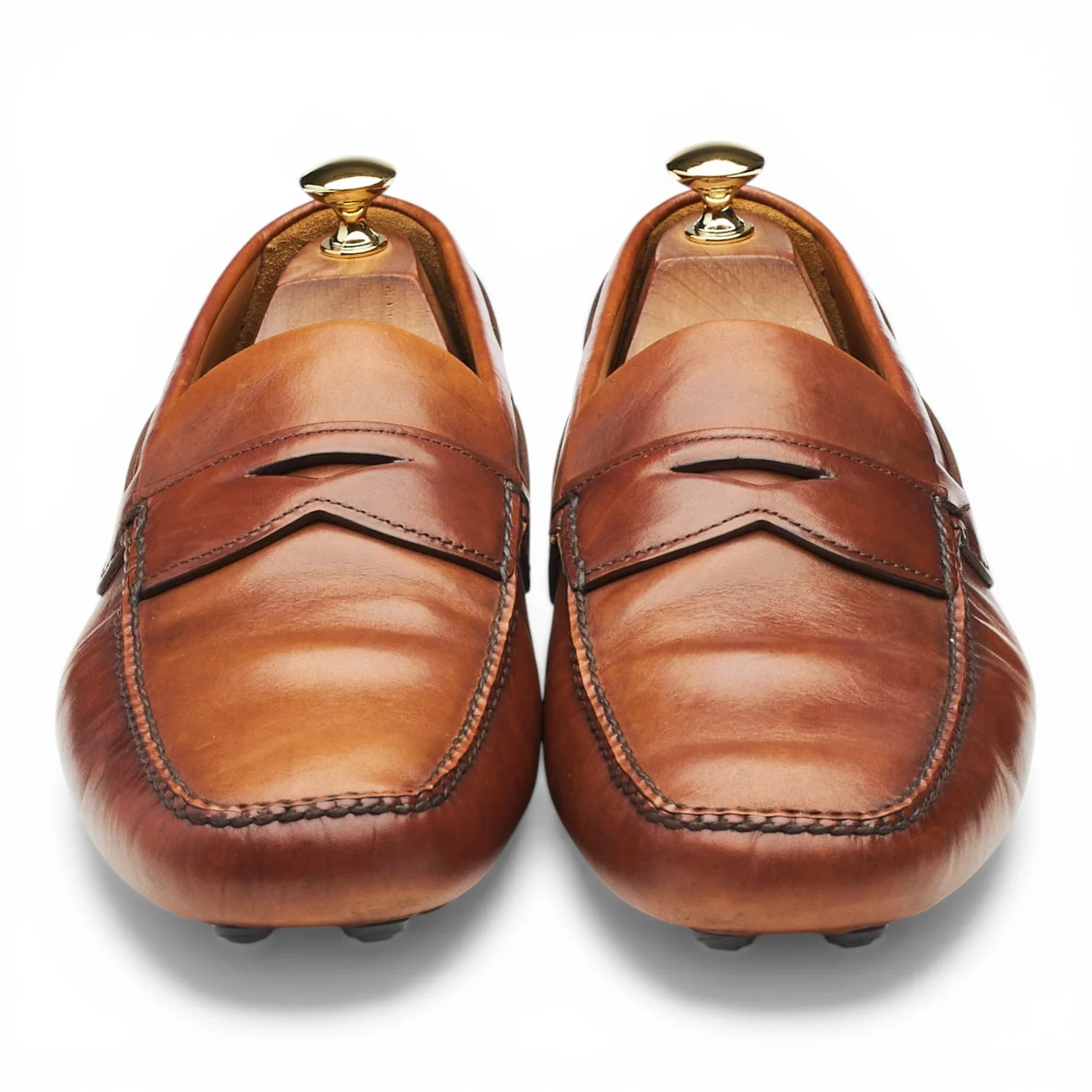 'Luigi 3' Tan Brown Leather Driving Loafers UK 9.5 - Image 2