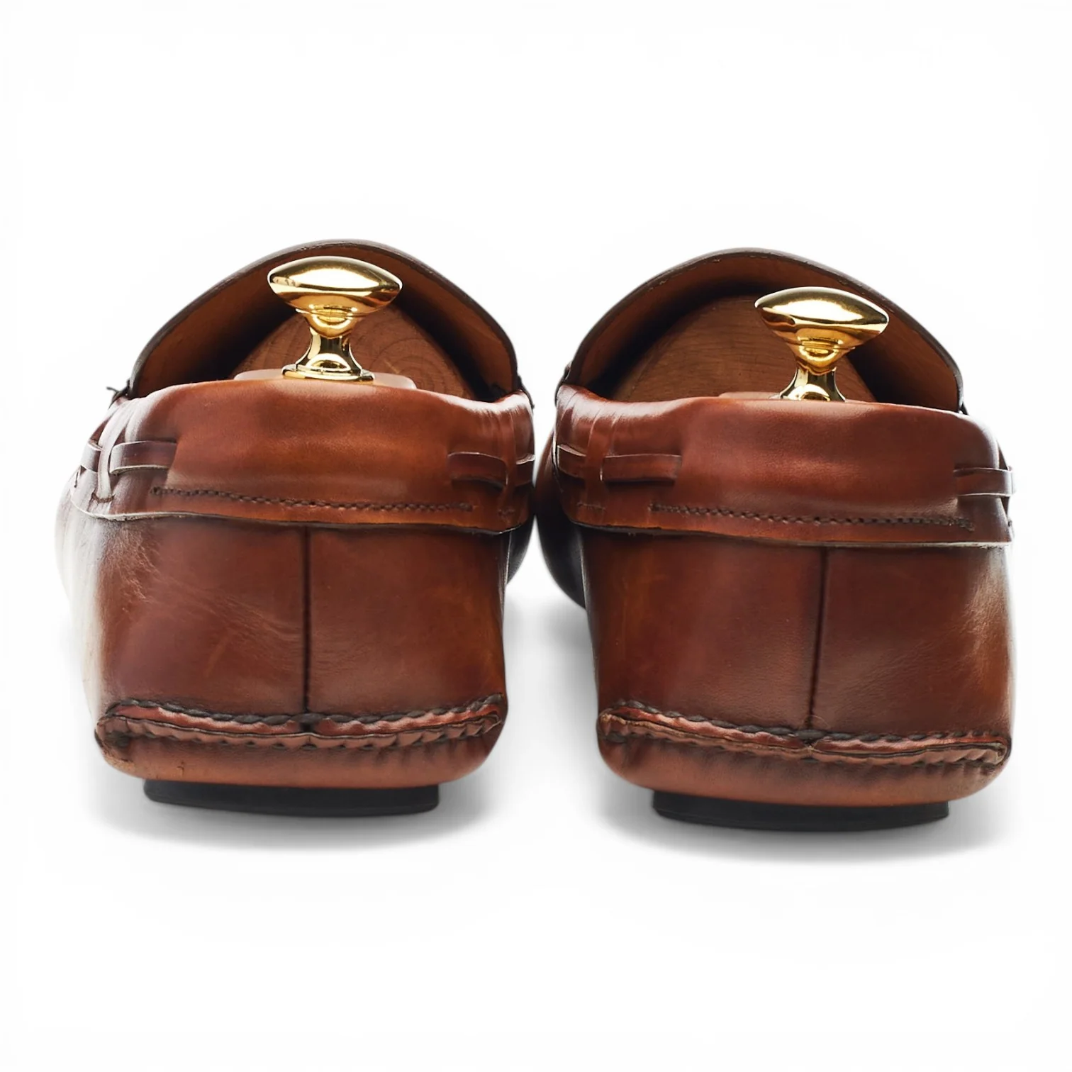 'Luigi 3' Tan Brown Leather Driving Loafers UK 9.5 - Image 4