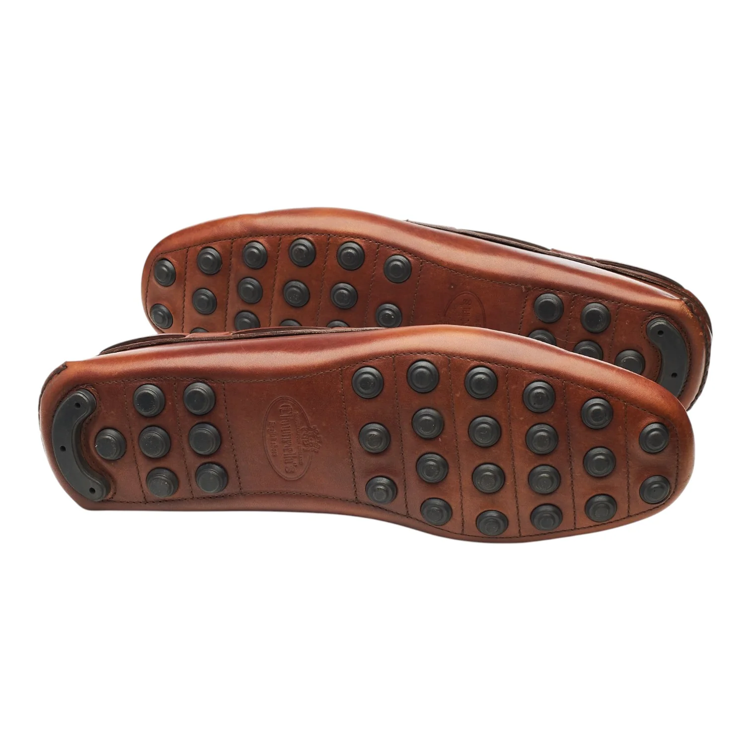 'Luigi 3' Tan Brown Leather Driving Loafers UK 9.5 - Image 5