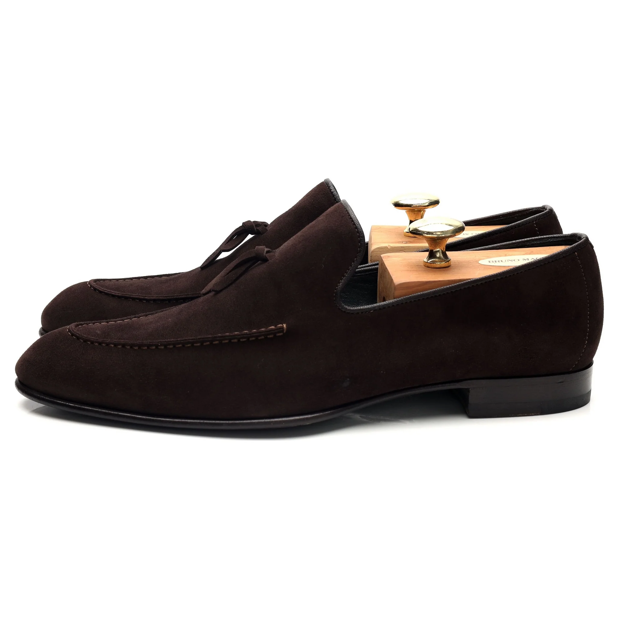 'Lukas' Dark Brown Suede Tassel Loafers UK 10 - Image 3