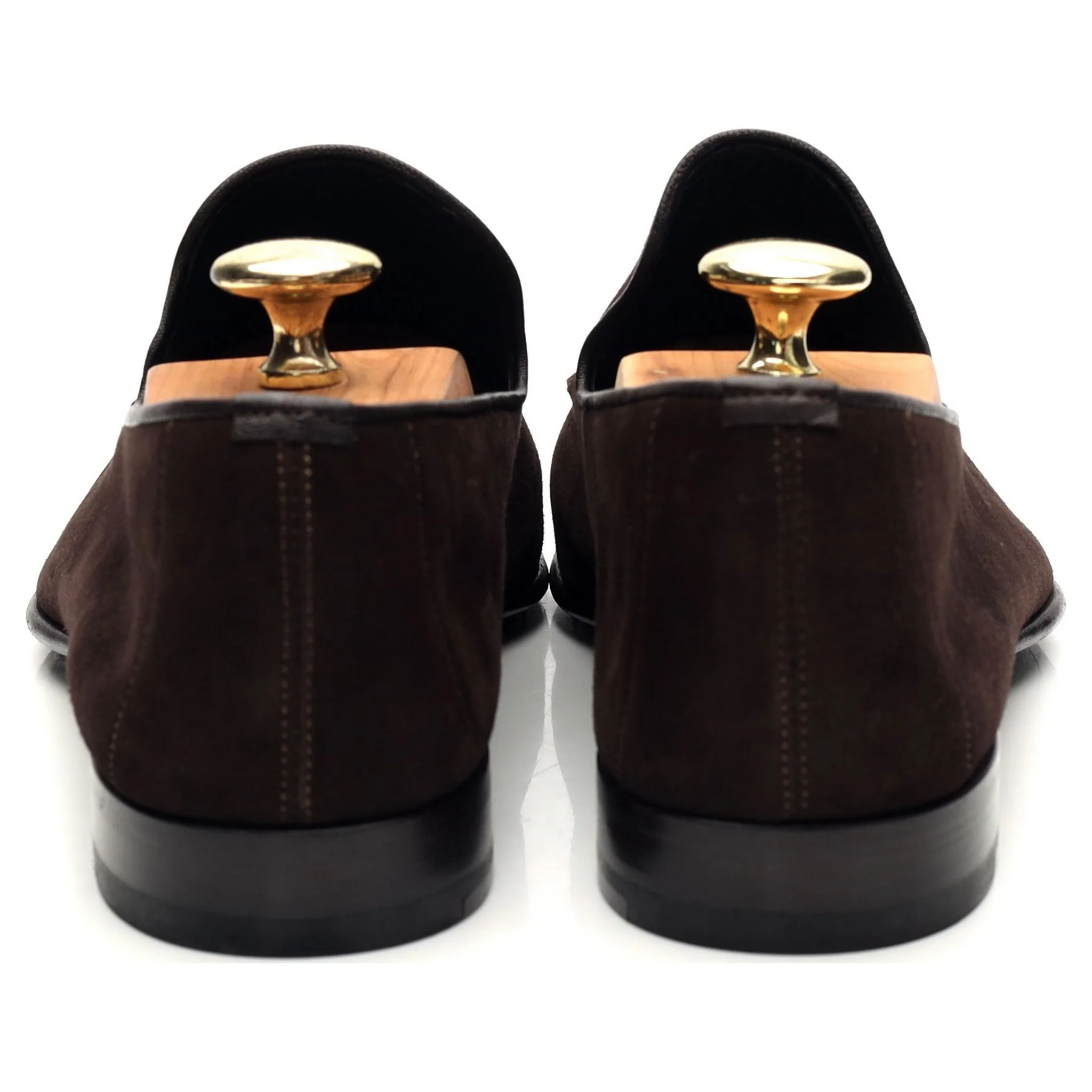 'Lukas' Dark Brown Suede Tassel Loafers UK 10 - Image 4