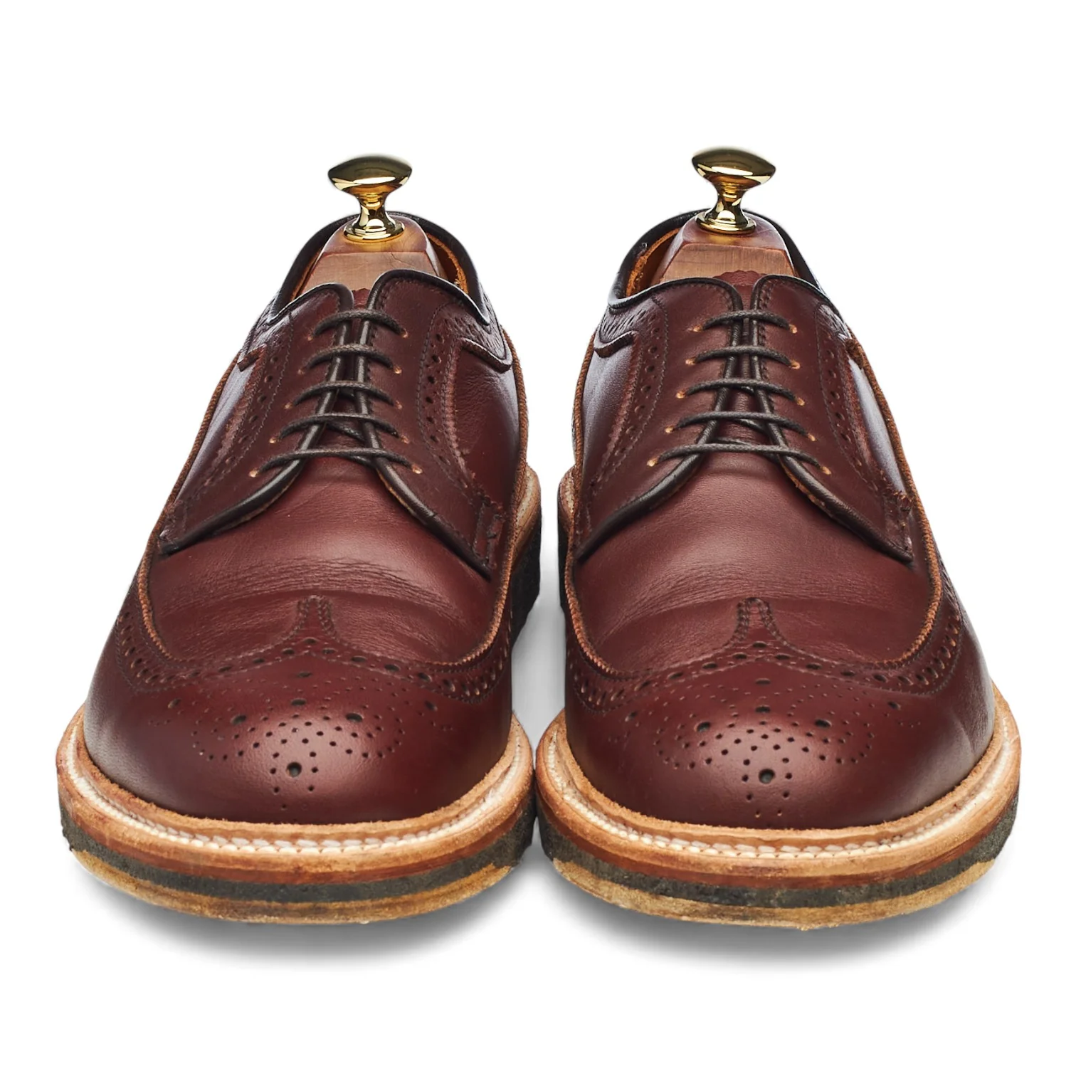 'M4504' Brown Leather Derby Brogues UK 9.5 US 10 E - Image 2