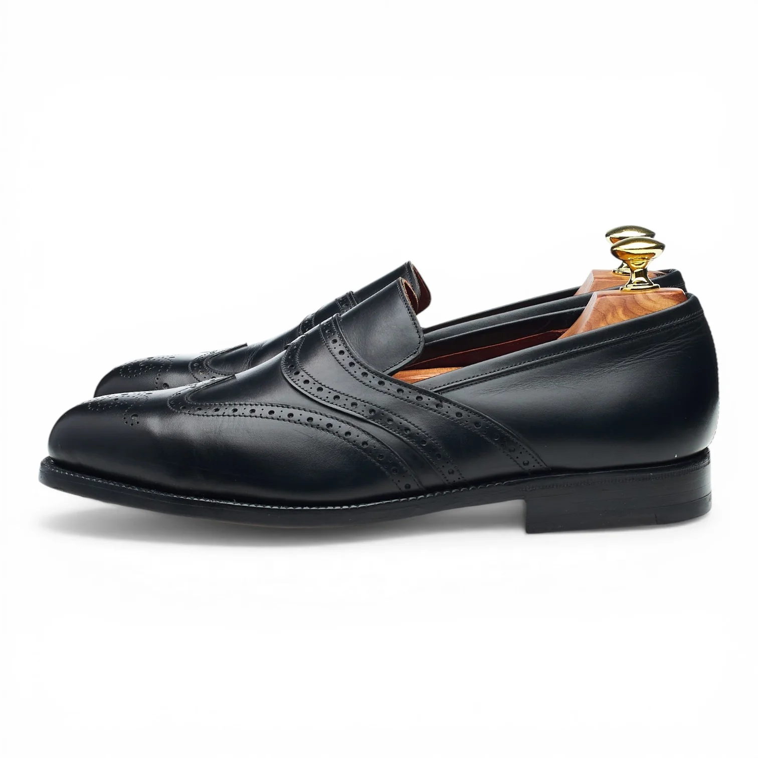 Masterclass Black Leather Brogue Loafers UK 7.5 G - Image 3