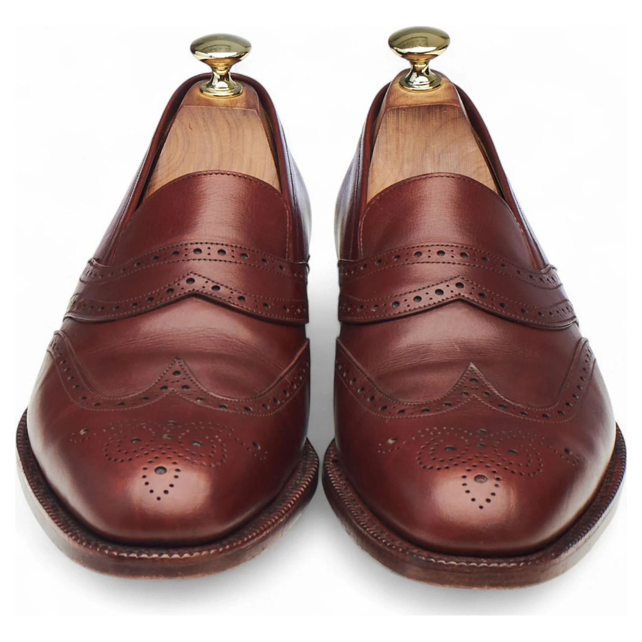 Masterclass Brown Leather Brogue Loafers UK 7.5 F - Image 2