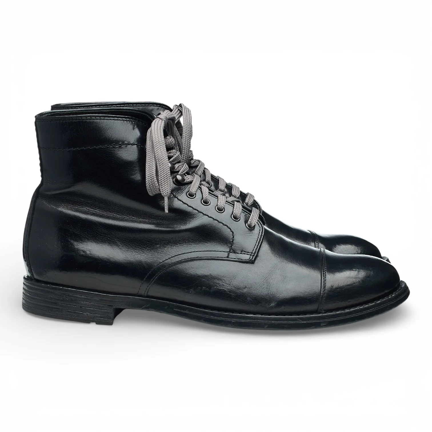'Mavic 008' Black Leather Boots UK 9.5 EU 43.5