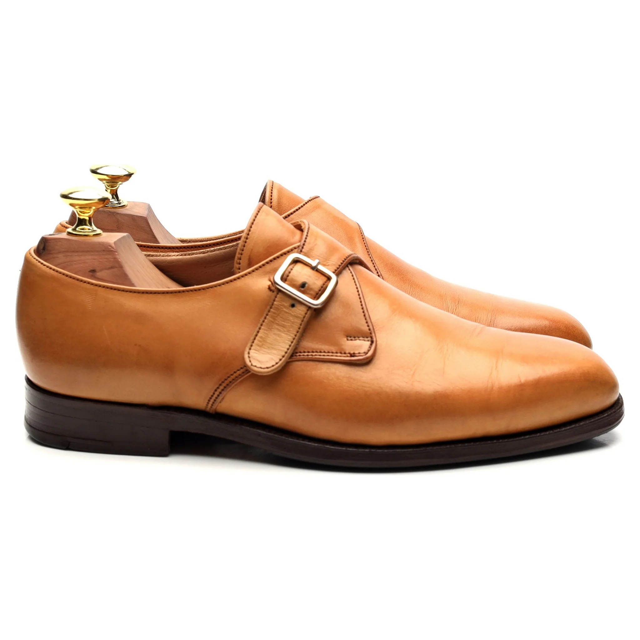 'Mayfair' Tan Brown Leather Monk Strap UK 6 - Image 6