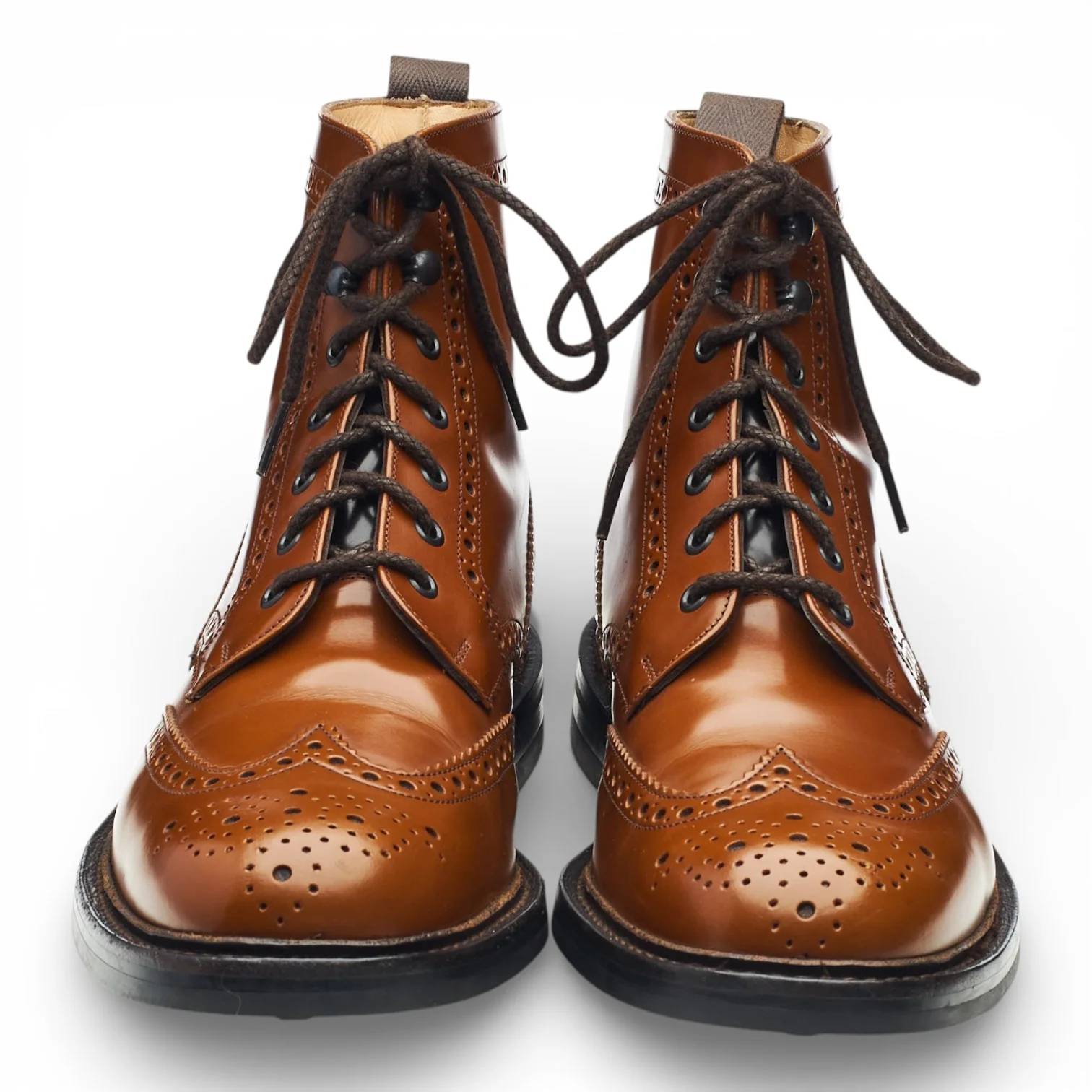 'McFarlane 3' Tan Brown Leather Brogue Boots UK 9.5 G - Image 2