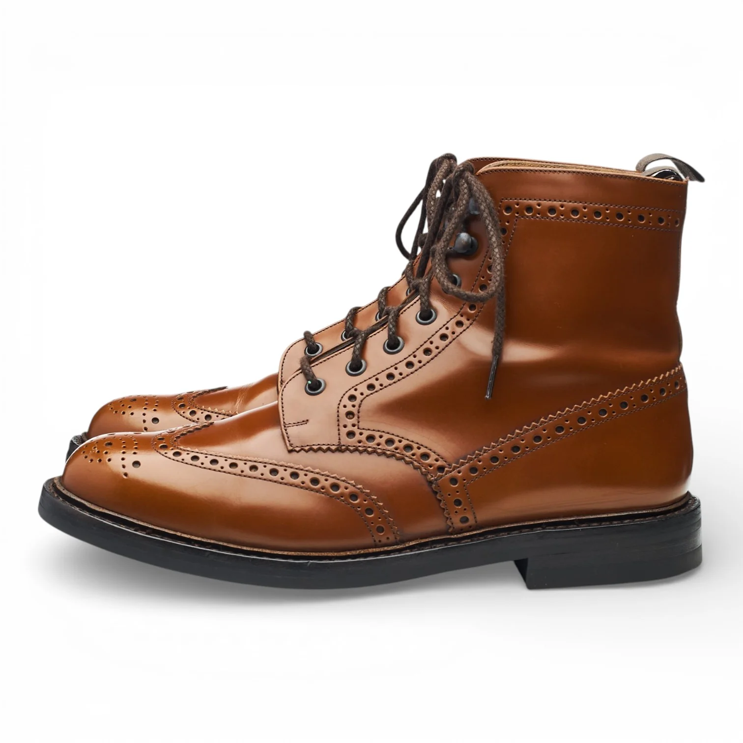 'McFarlane 3' Tan Brown Leather Brogue Boots UK 9.5 G - Image 3