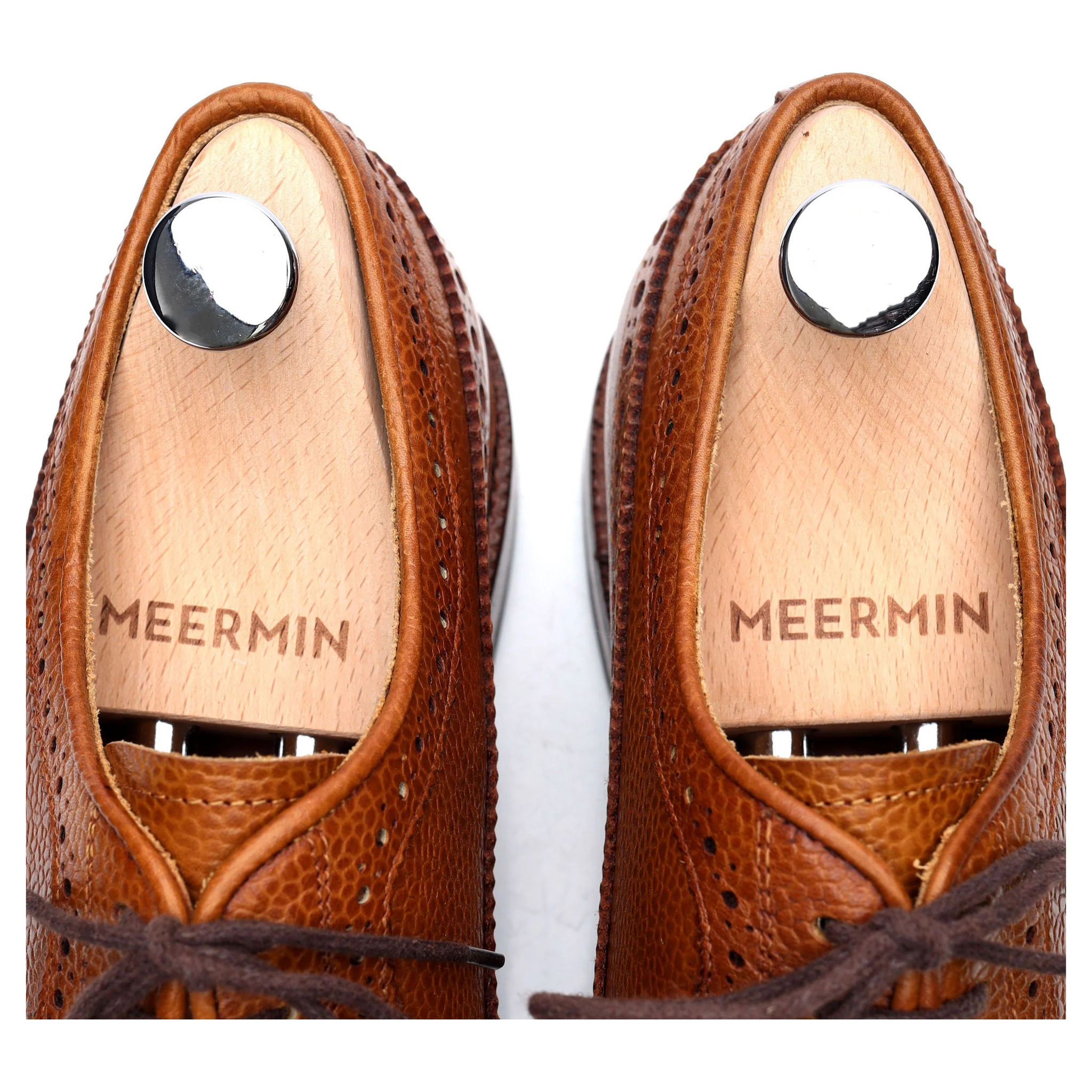 '101375' Tan Brown Leather Derby Brogues UK 8 E - Image 10
