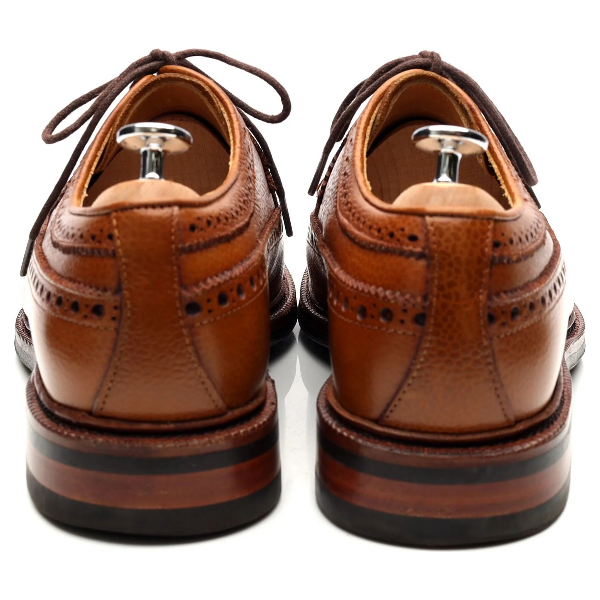 '101375' Tan Brown Leather Derby Brogues UK 8 E - Image 4