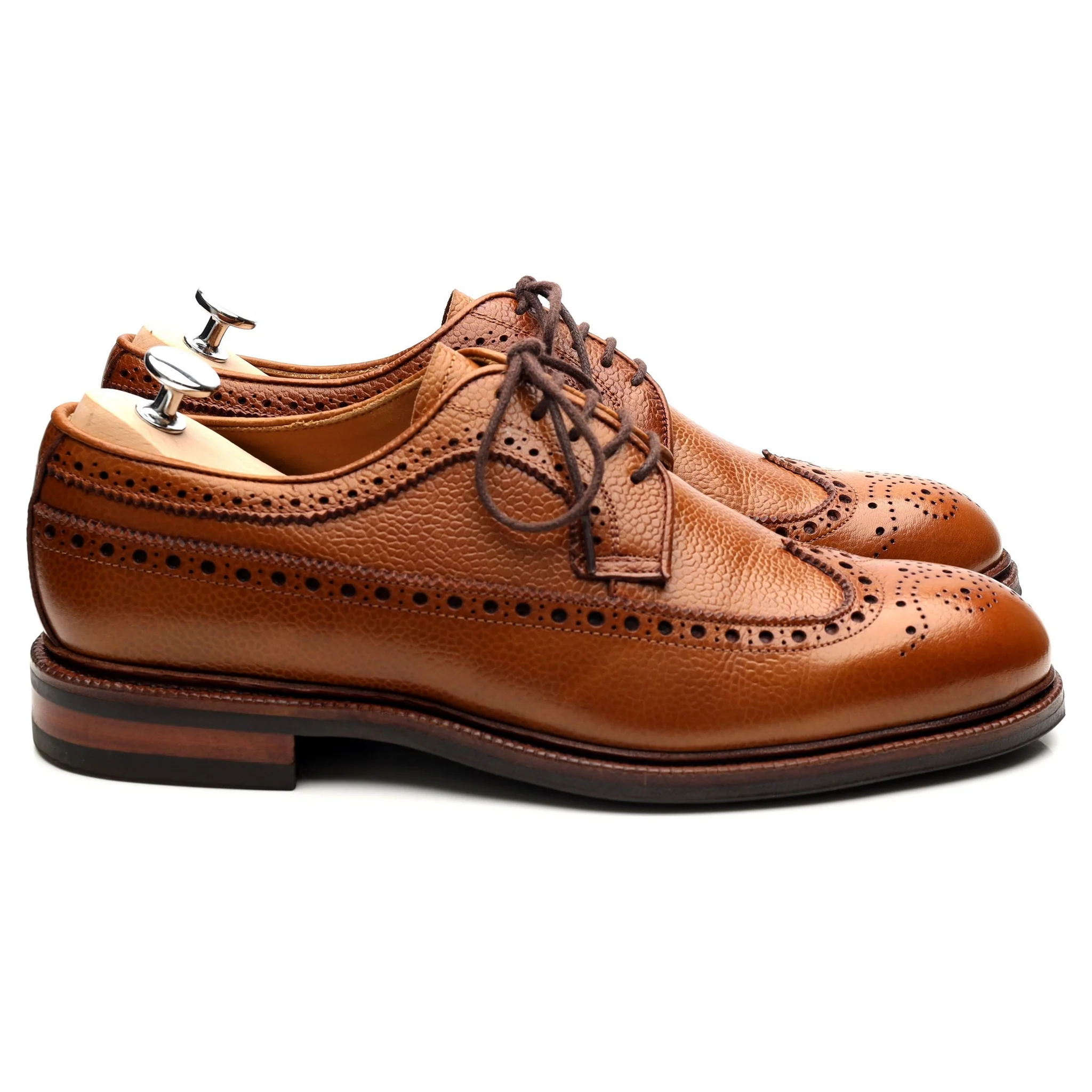'101375' Tan Brown Leather Derby Brogues UK 8 E - Image 6