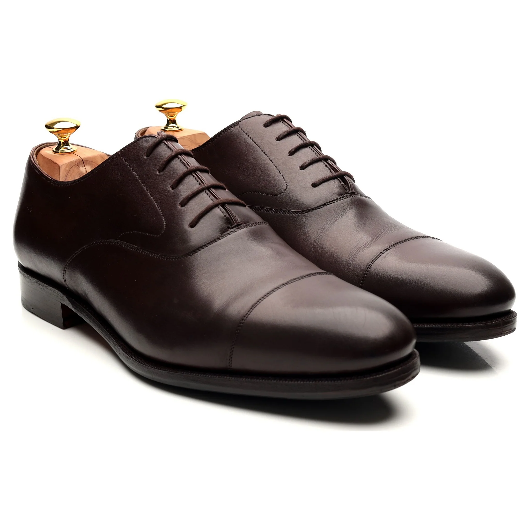 '101198' Dark Brown Leather Oxford UK 12 E - Image 7