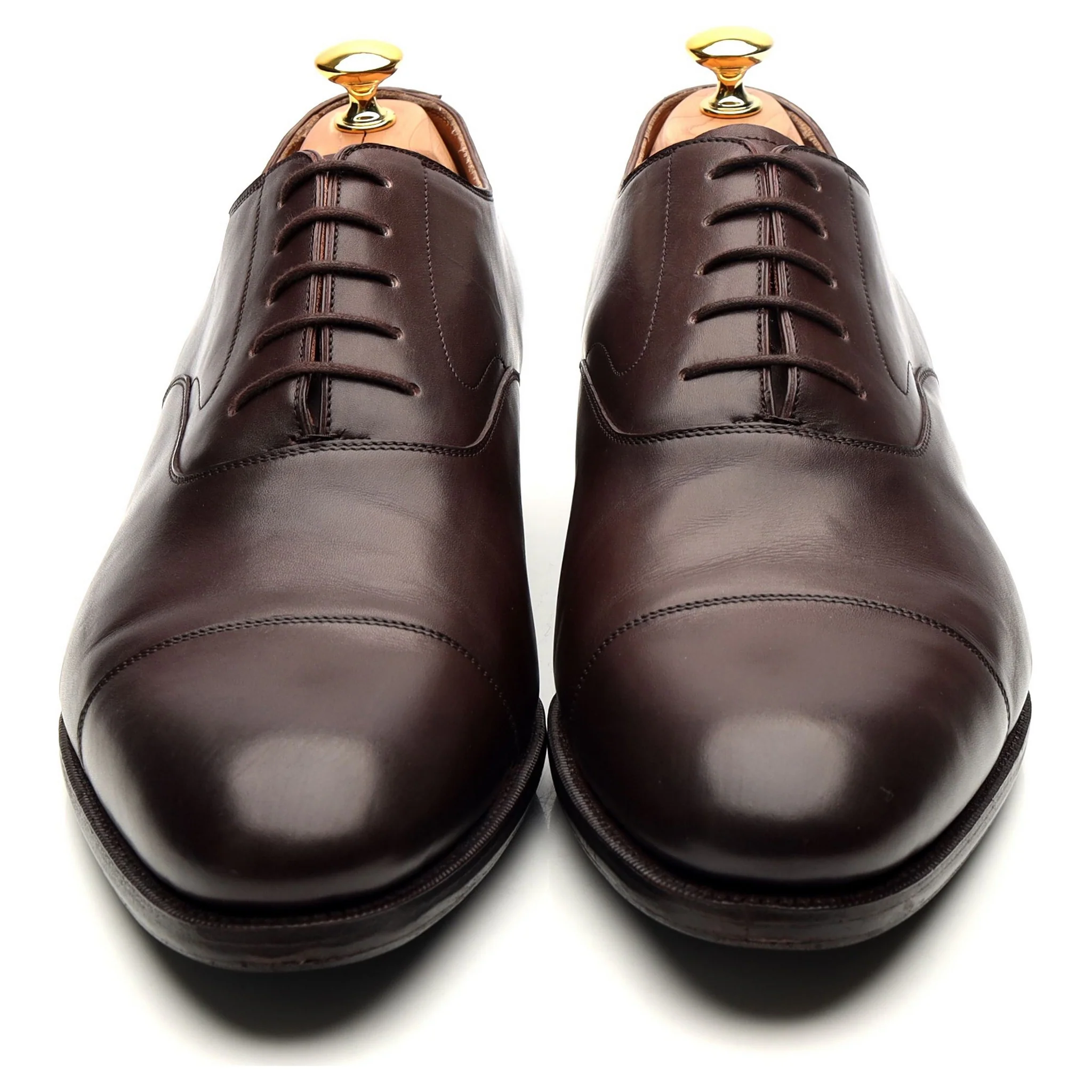 '101198' Dark Brown Leather Oxford UK 12 E - Image 9