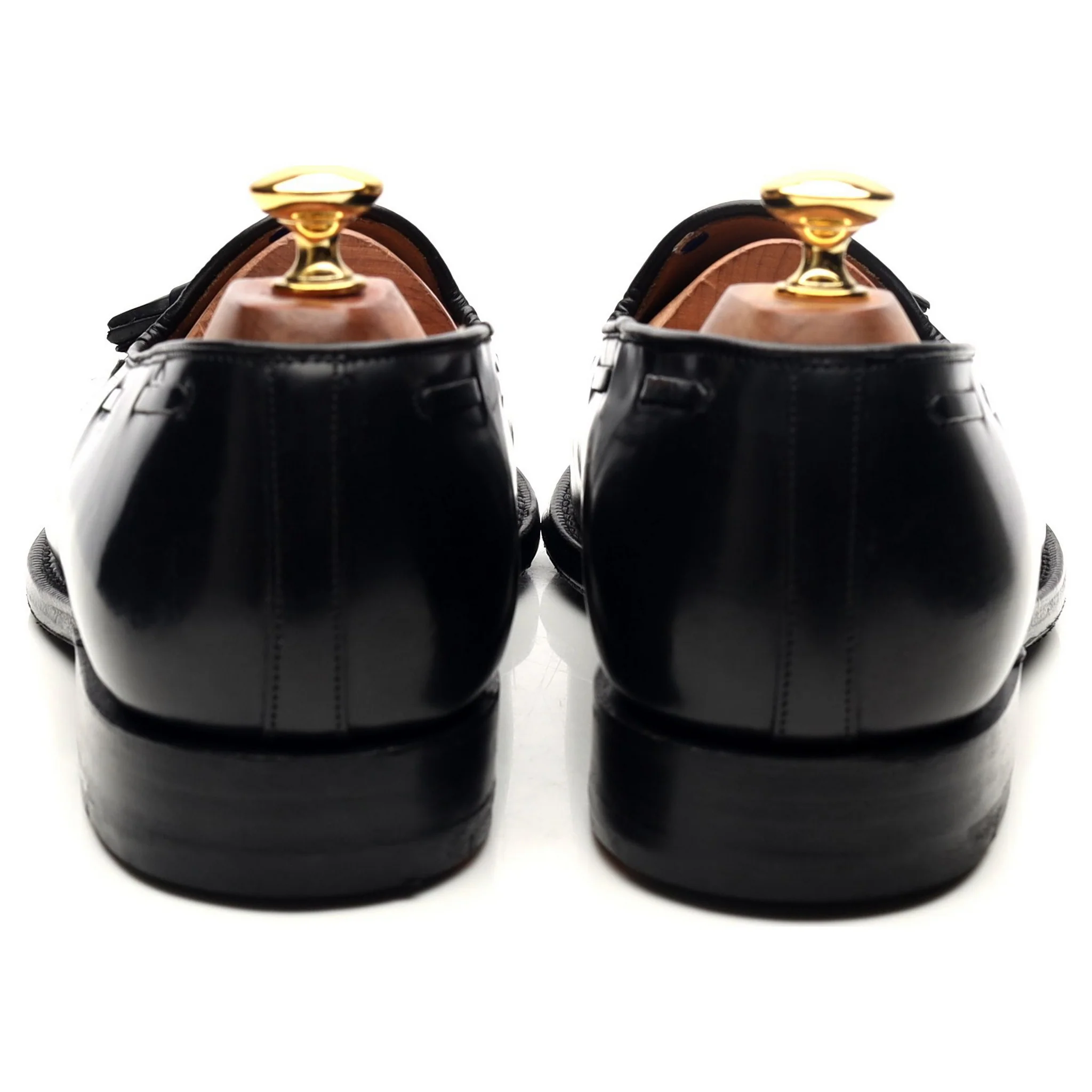'Melbourne' Black Leather Tassel Loafers UK 9 F - Image 4
