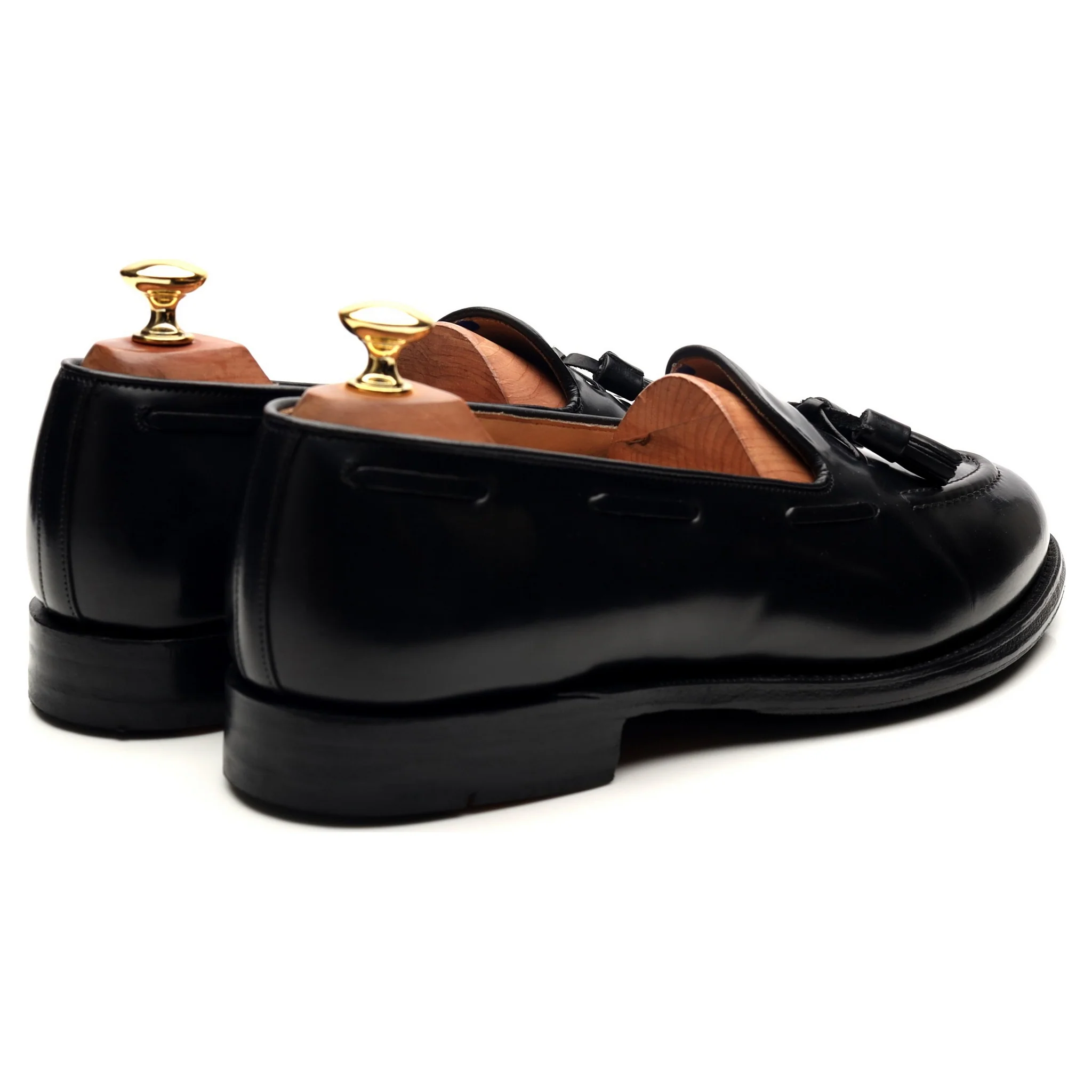 'Melbourne' Black Leather Tassel Loafers UK 9 F - Image 5