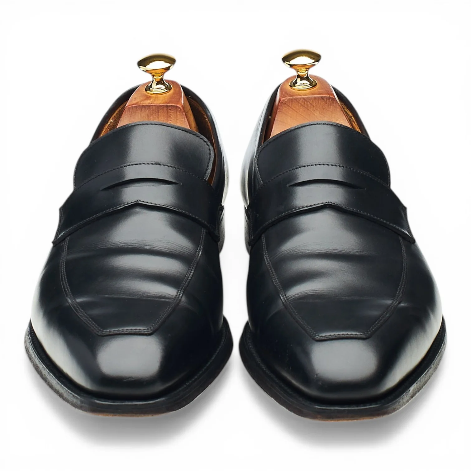 'Merton' Black Leather Loafers UK 10 E - Image 2