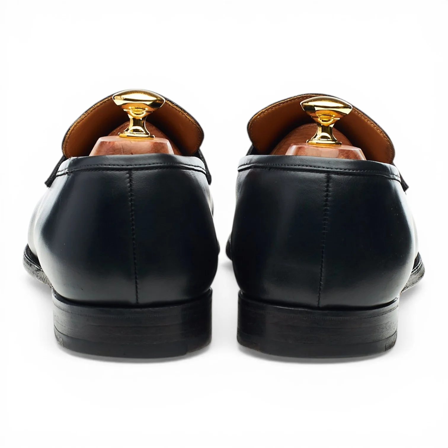 'Merton' Black Leather Loafers UK 10 E - Image 4
