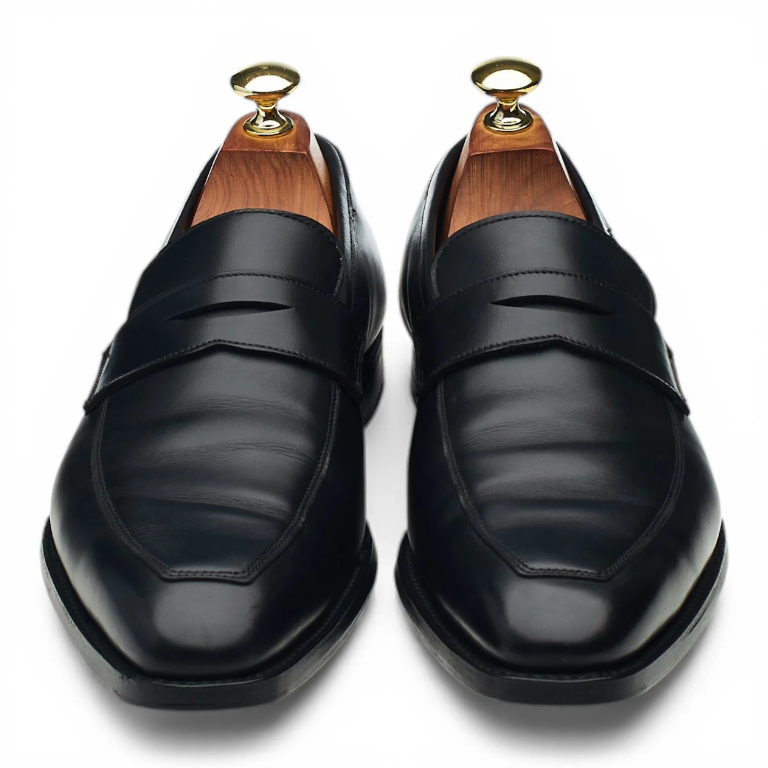 'Merton' Black Leather Loafers UK 7 E - Image 2