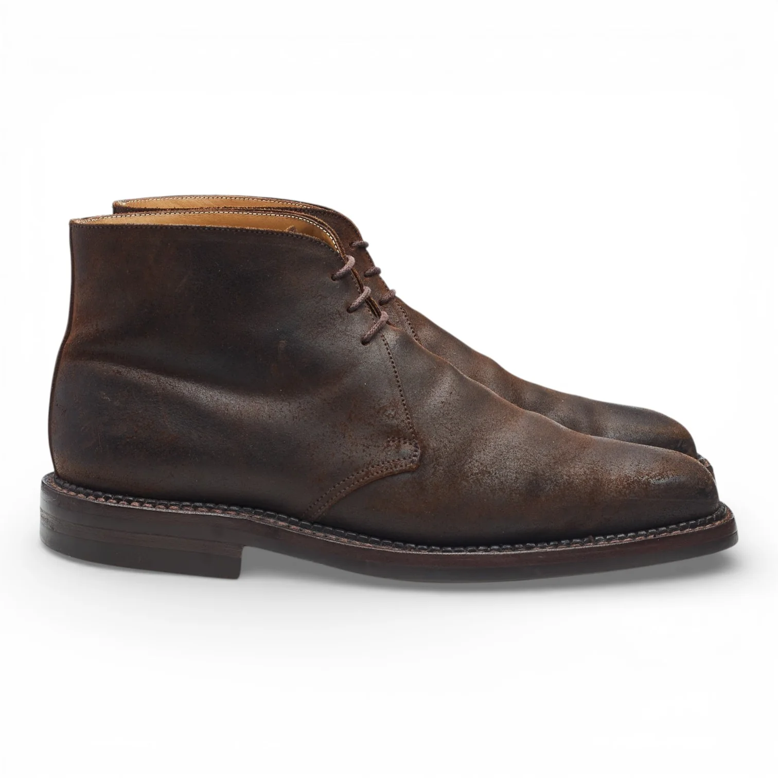 'Molton' Dark Brown Rough-Out Suede Chukka Boots UK 6.5 E