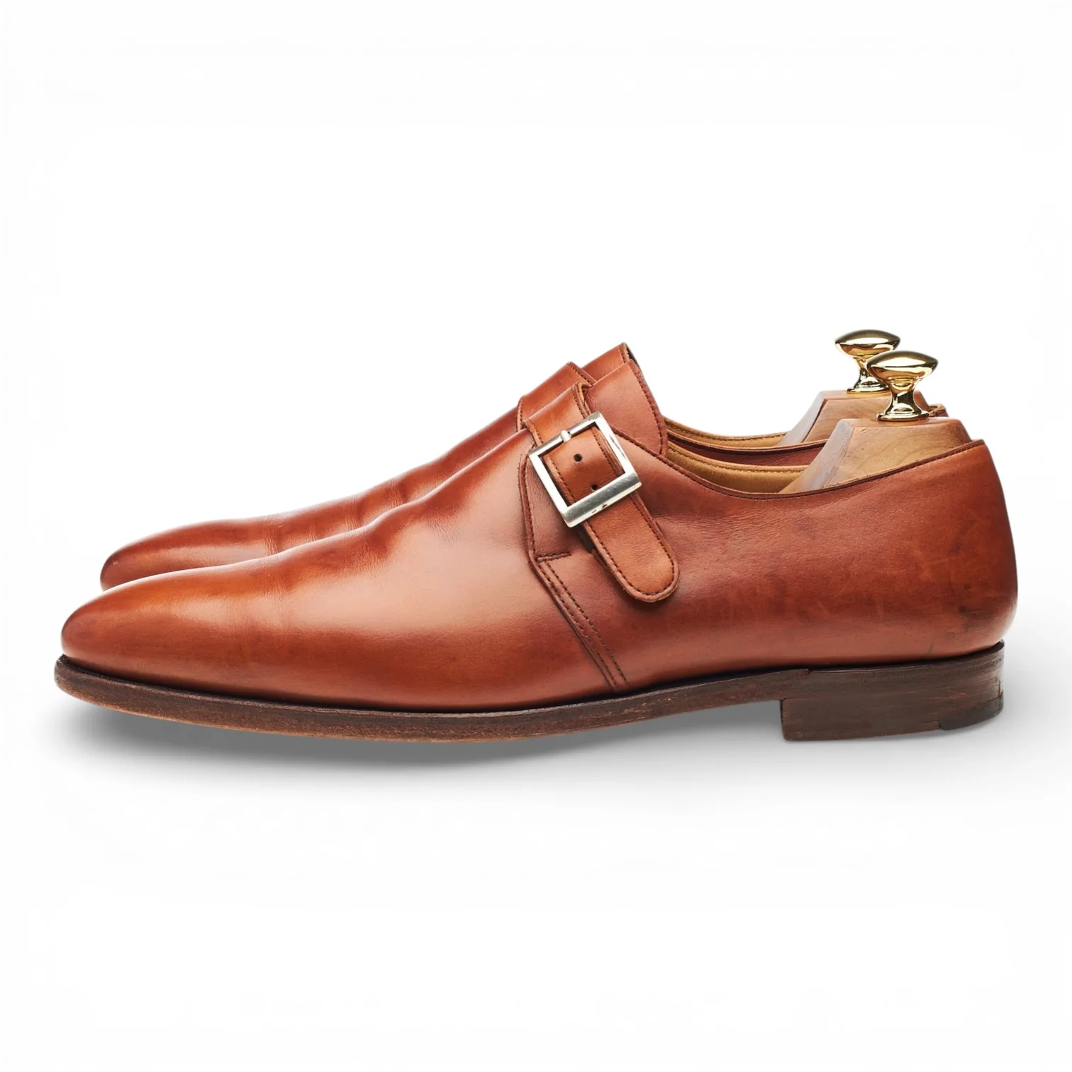 'Monkton' Tan Brown Leather Monk Strap UK 8 E - Image 3