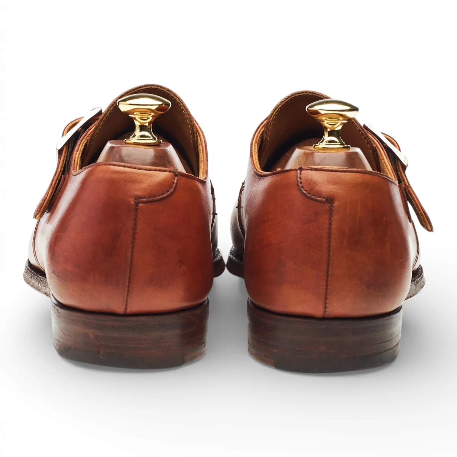 'Monkton' Tan Brown Leather Monk Strap UK 8 E - Image 4