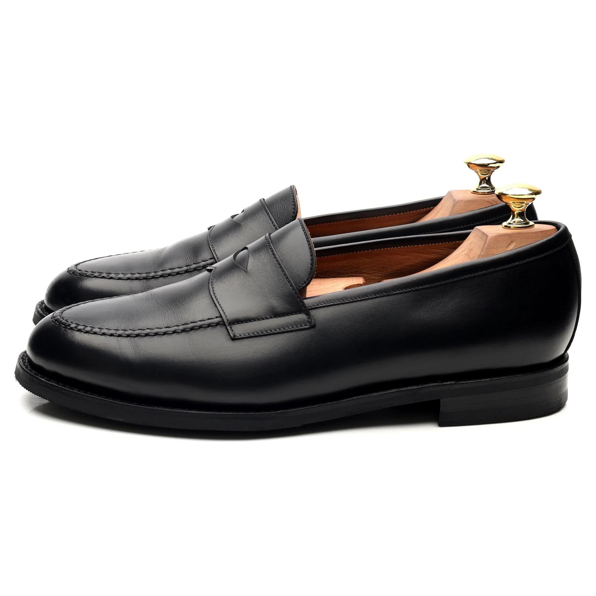 Black Leather Loafers UK 7.5 - Image 2