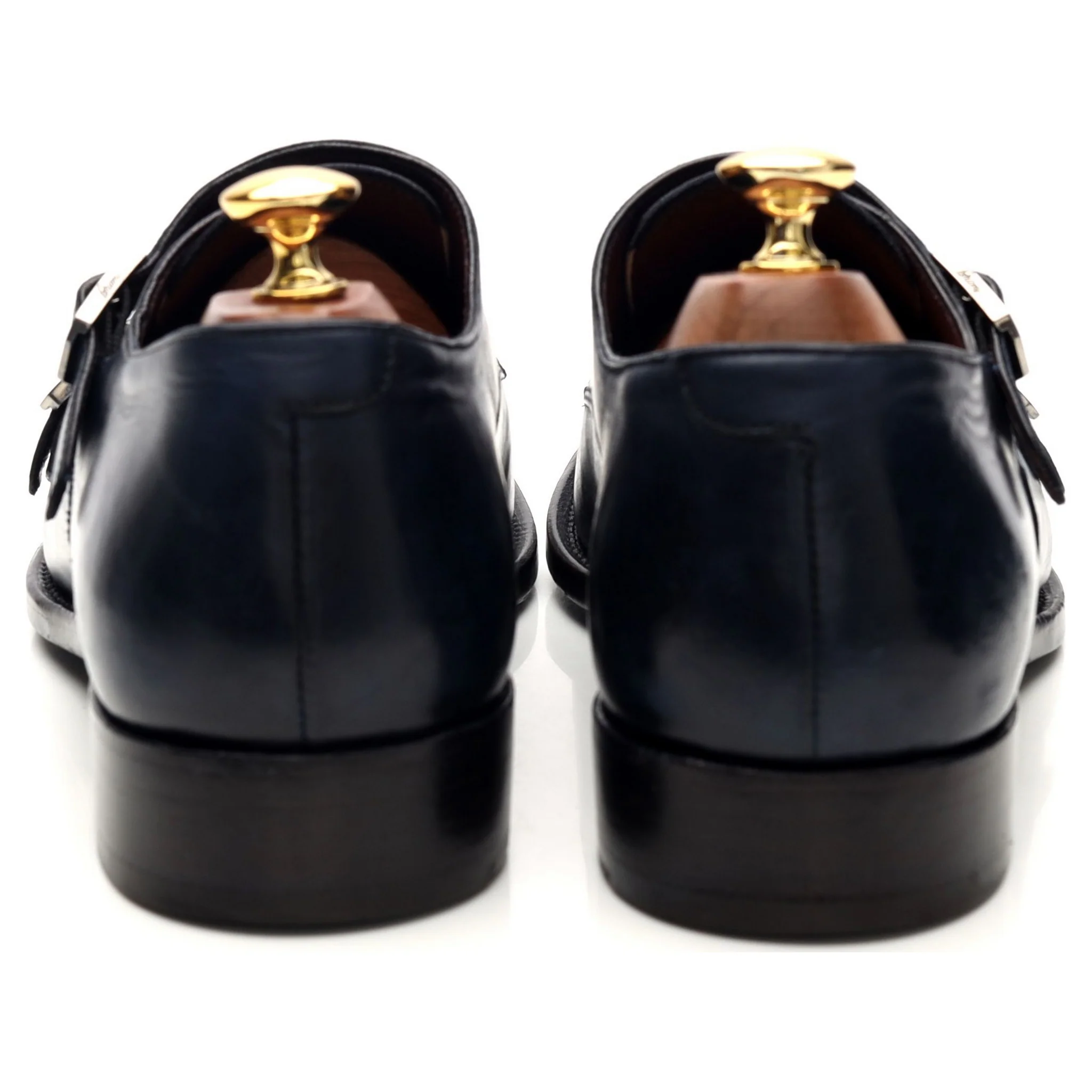 Navy Blue Leather Monk Strap UK 9 - Image 4