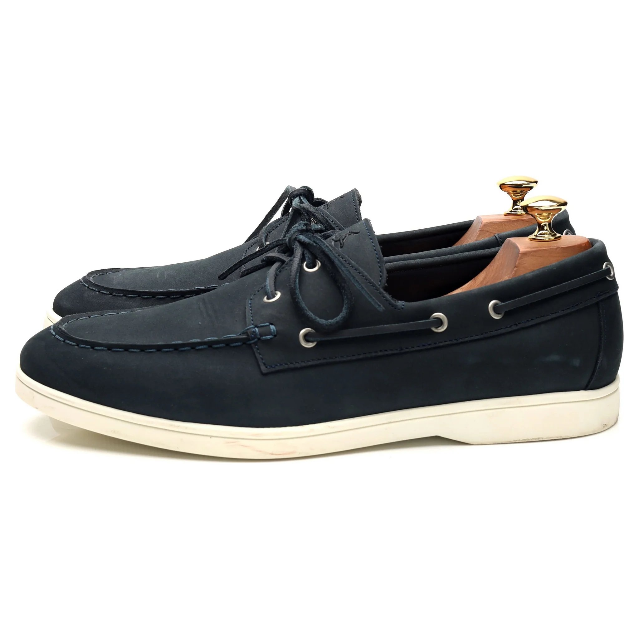 Navy Blue Nubuck Boat Shoes Derby UK 10 - Image 3