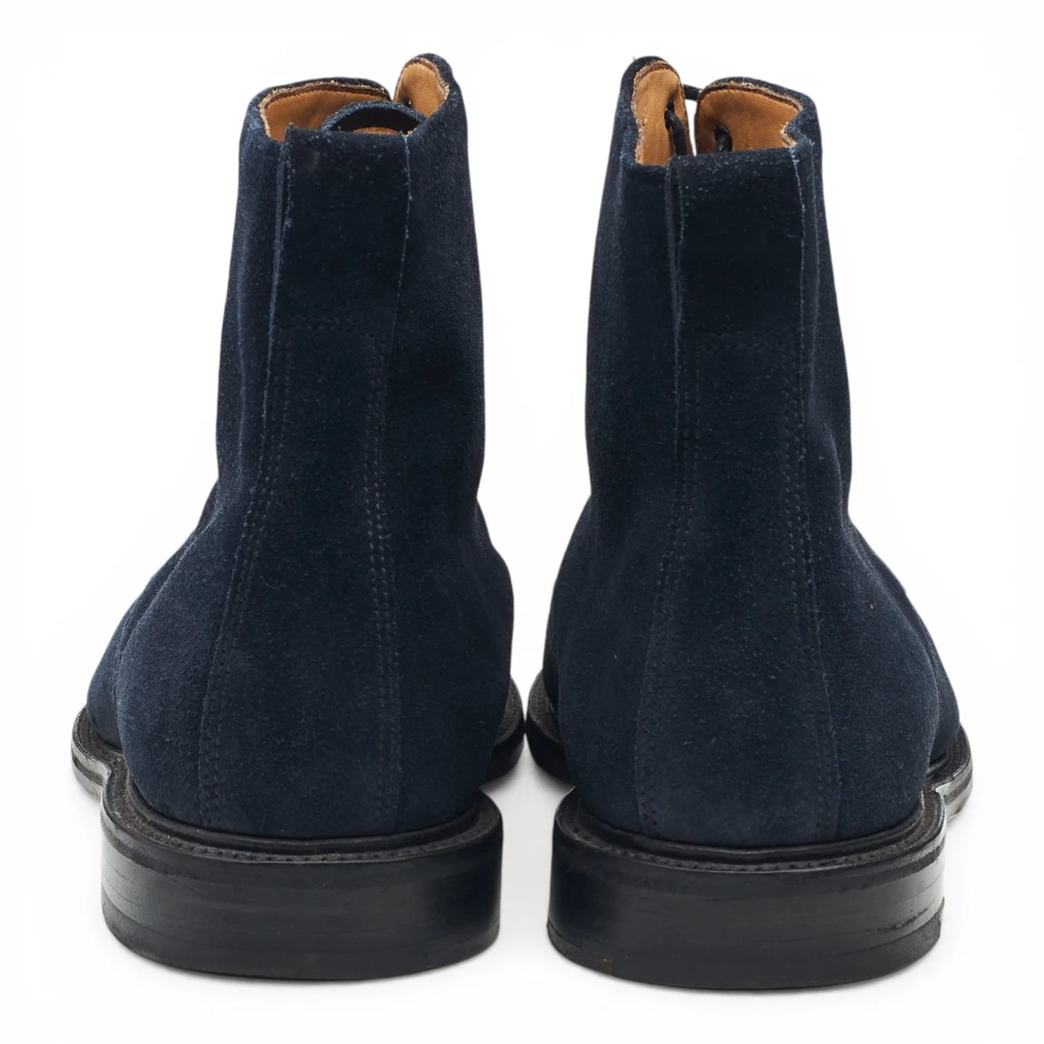 Navy Blue Suede Cap Toe Boots UK UK 10.5 F - Image 4