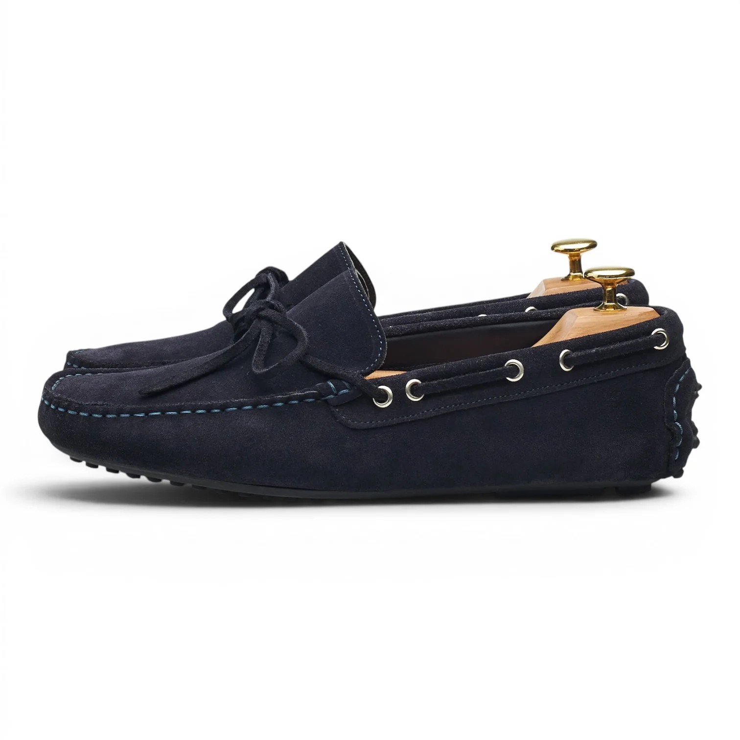 Navy Blue Suede Driving Loafers UK 8 - Image 3