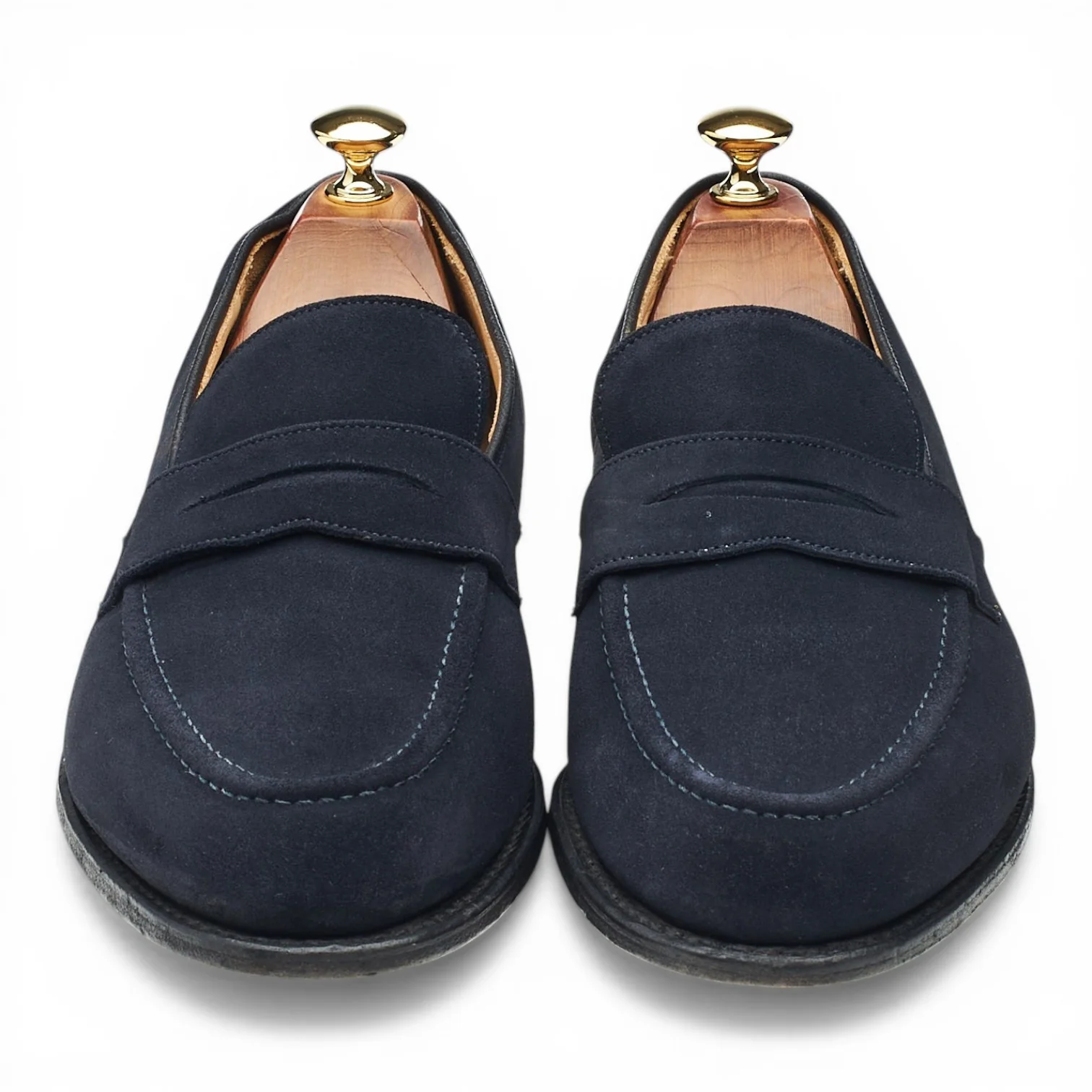 'Netton' Navy Blue Suede Loafers UK 9.5 F - Image 2