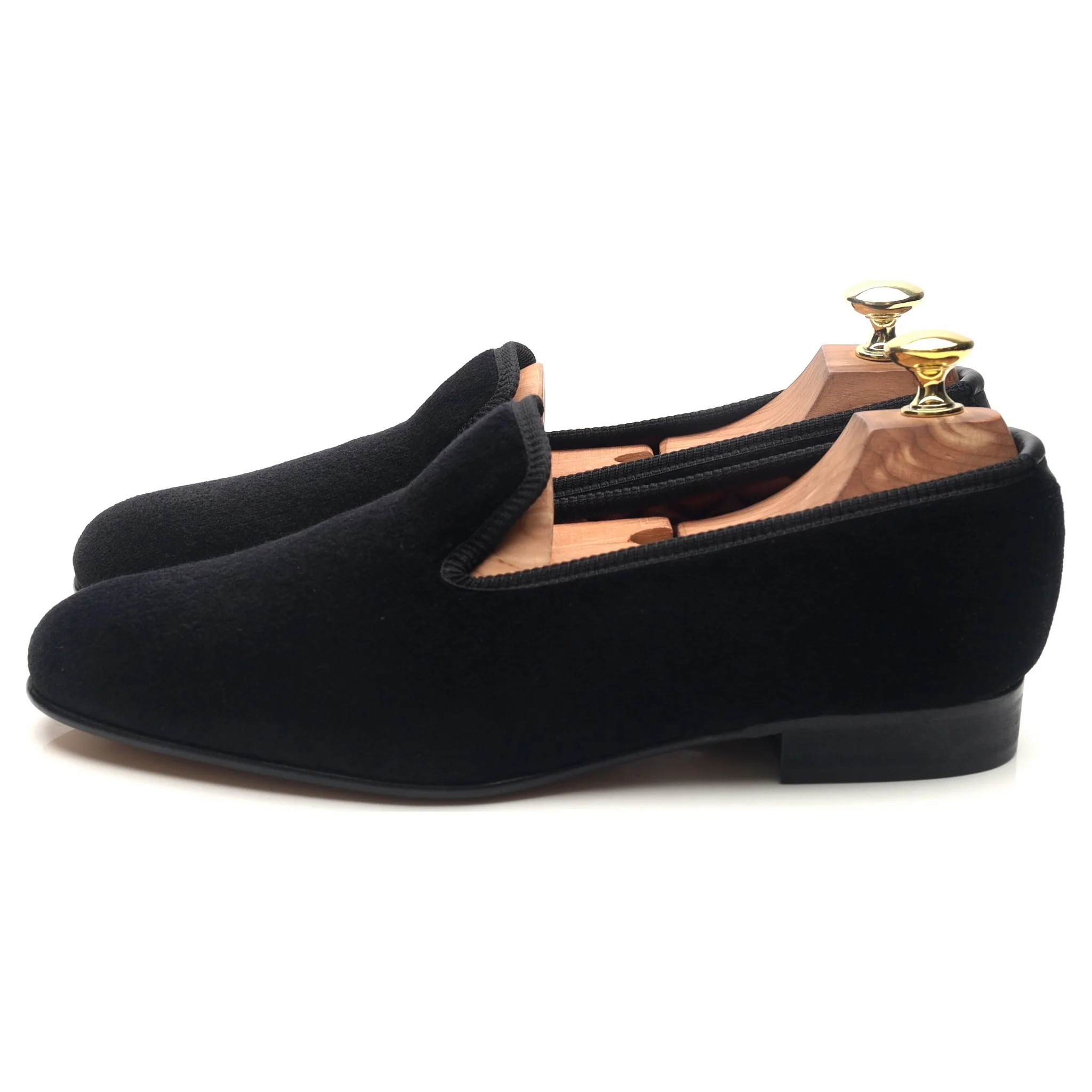 'Albert' Black Velvet Slippers UK 7 - Image 2