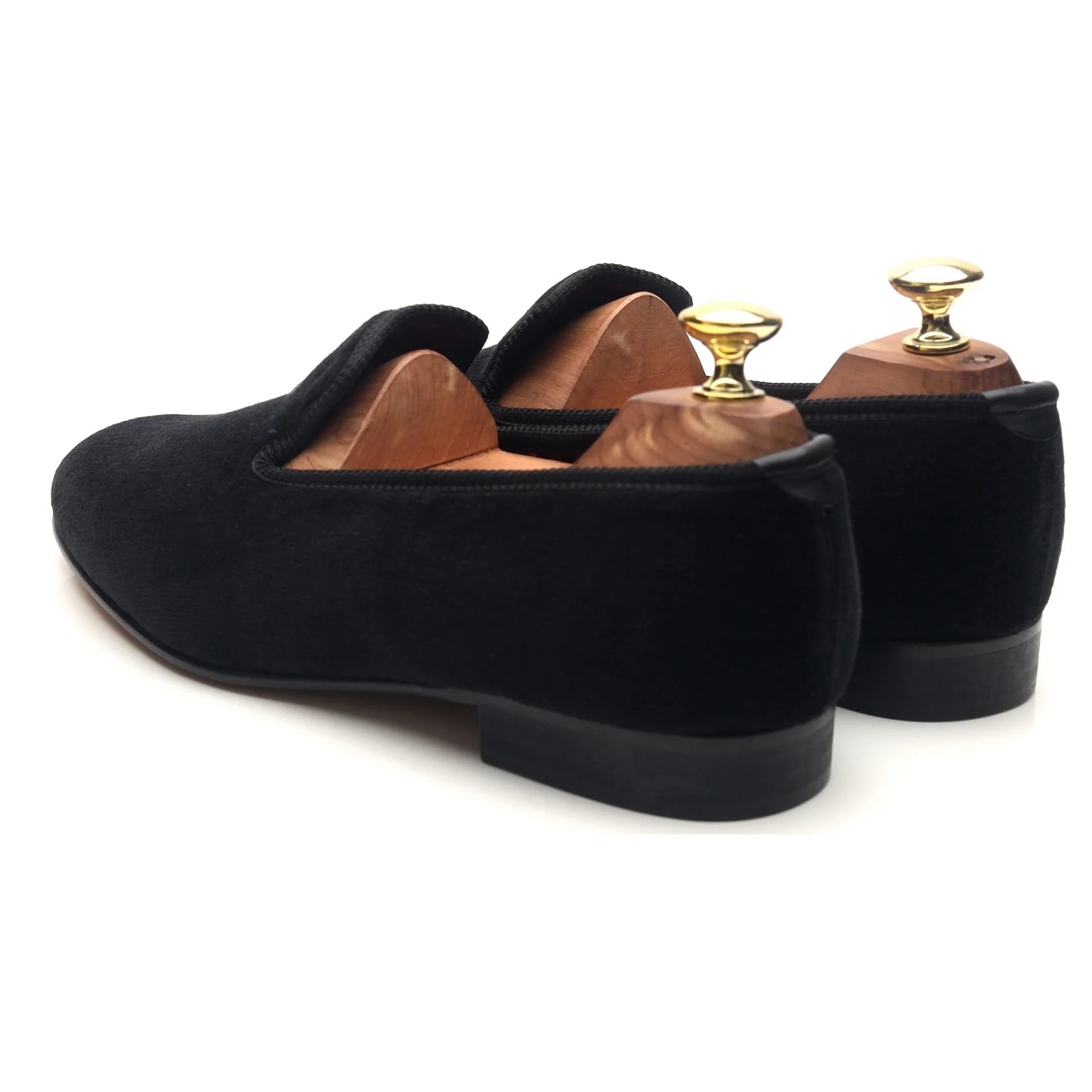 'Albert' Black Velvet Slippers UK 7 - Image 3