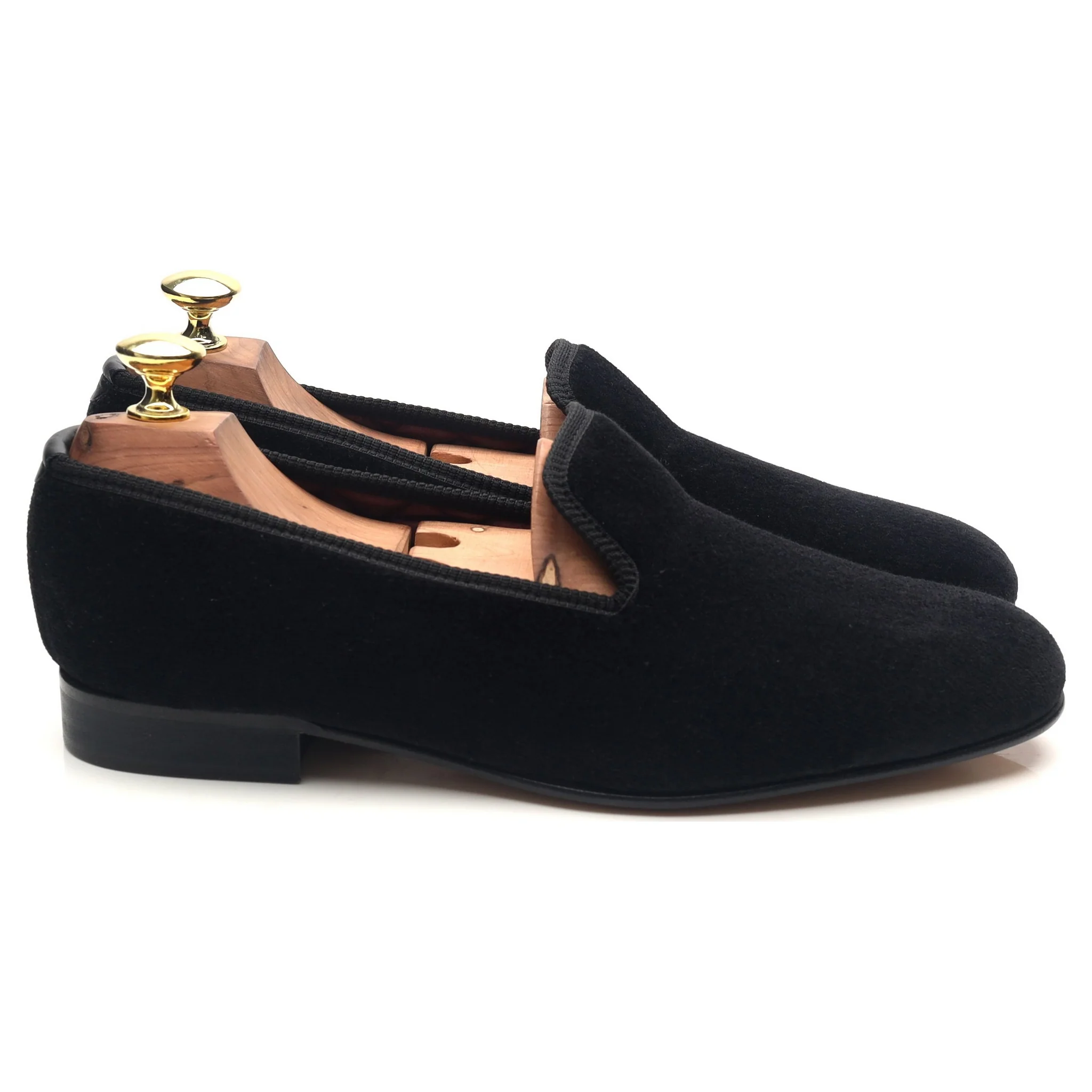 'Albert' Black Velvet Slippers UK 7 - Image 6
