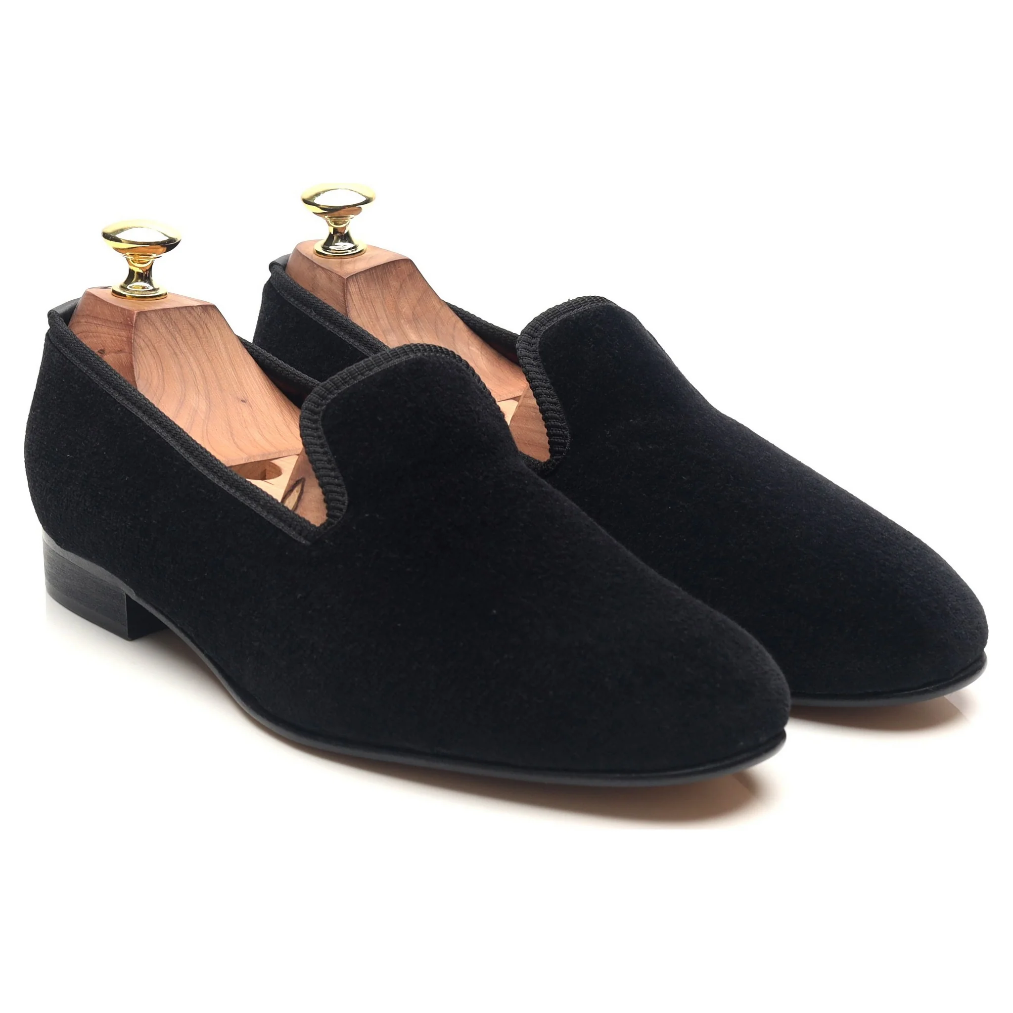 'Albert' Black Velvet Slippers UK 7 - Image 7