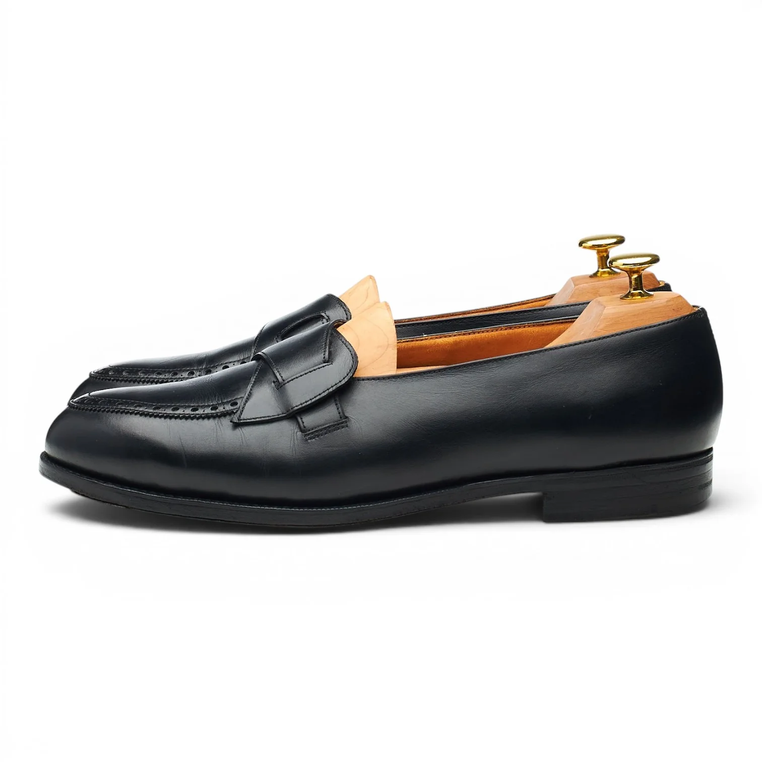 New & Lingwood Black Leather Butterfly Loafers UK 9 E - Image 3