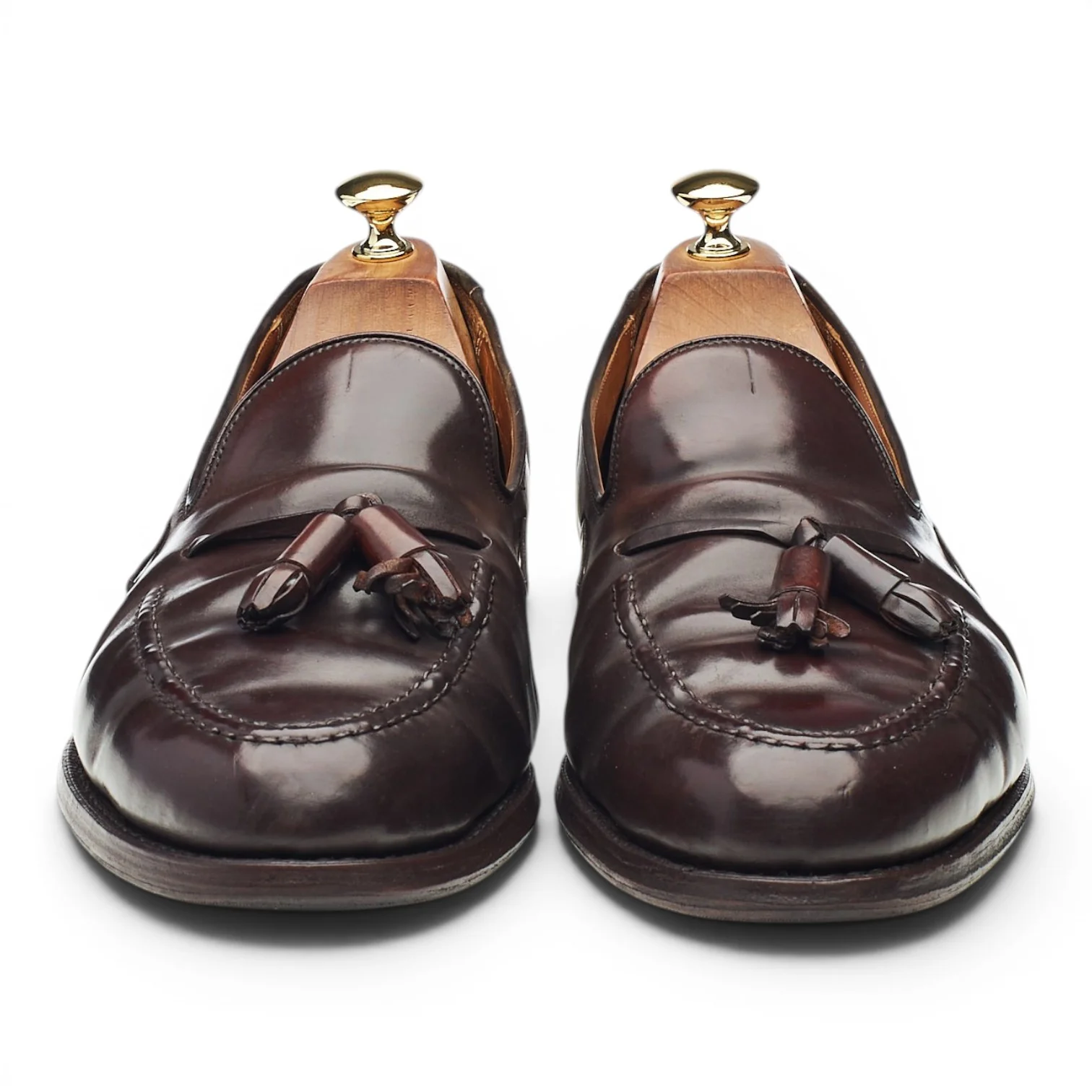 New & Lingwood Burgundy Cordovan Leather Tassel Loafers UK 10.5 E - Image 2