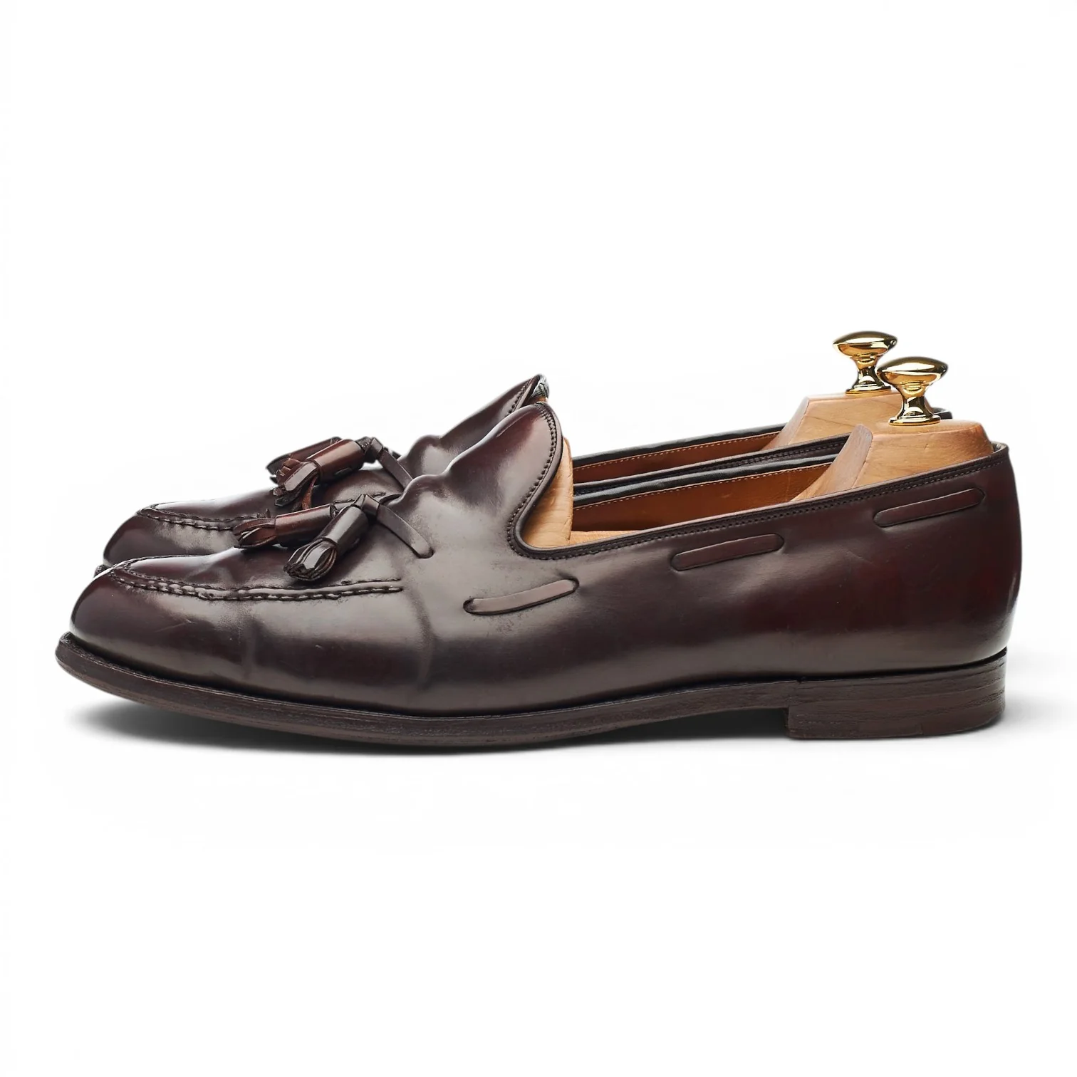 New & Lingwood Burgundy Cordovan Leather Tassel Loafers UK 10.5 E - Image 3
