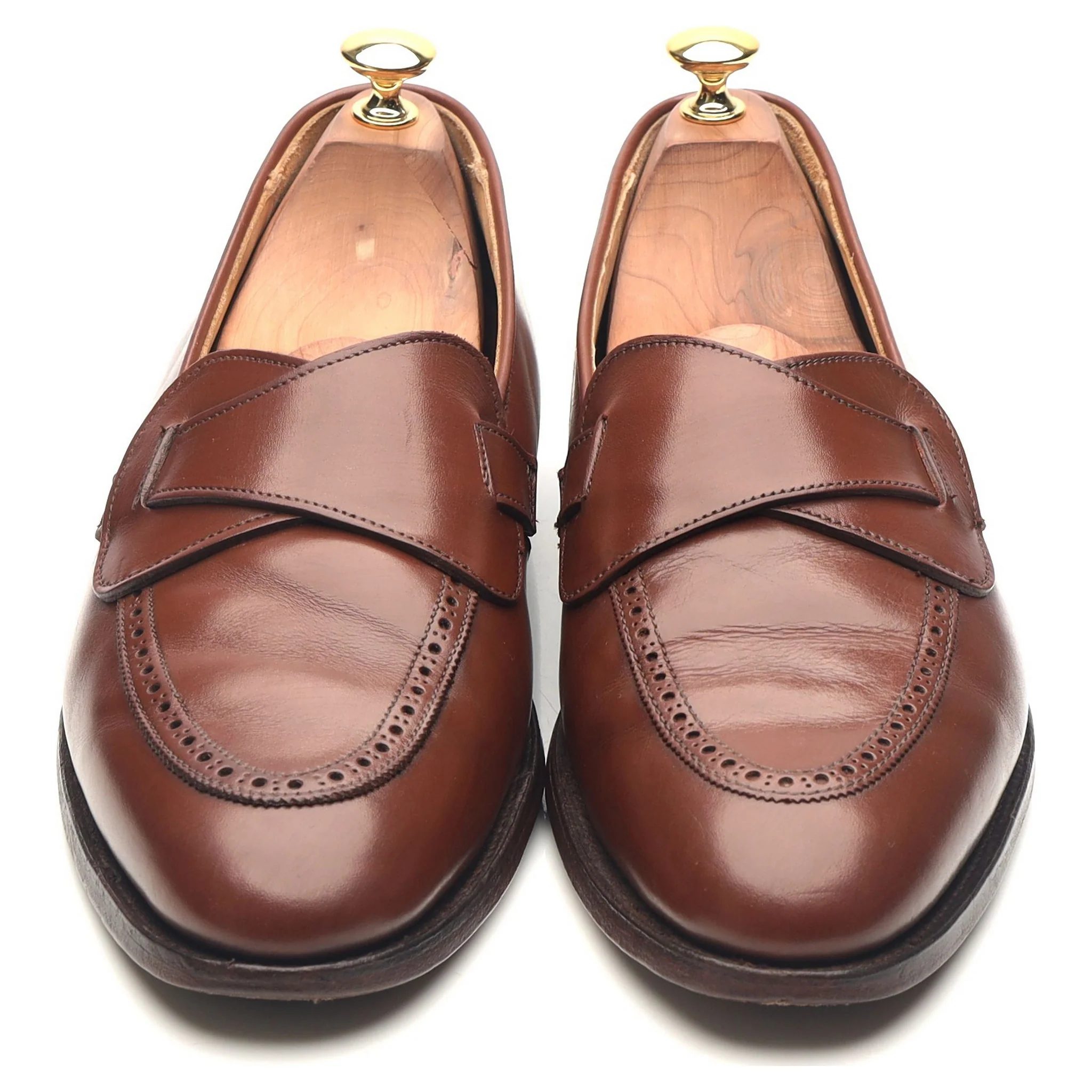 New & Lingwood Brown Leather Butterfly Loafers UK 9.5 E - Image 9