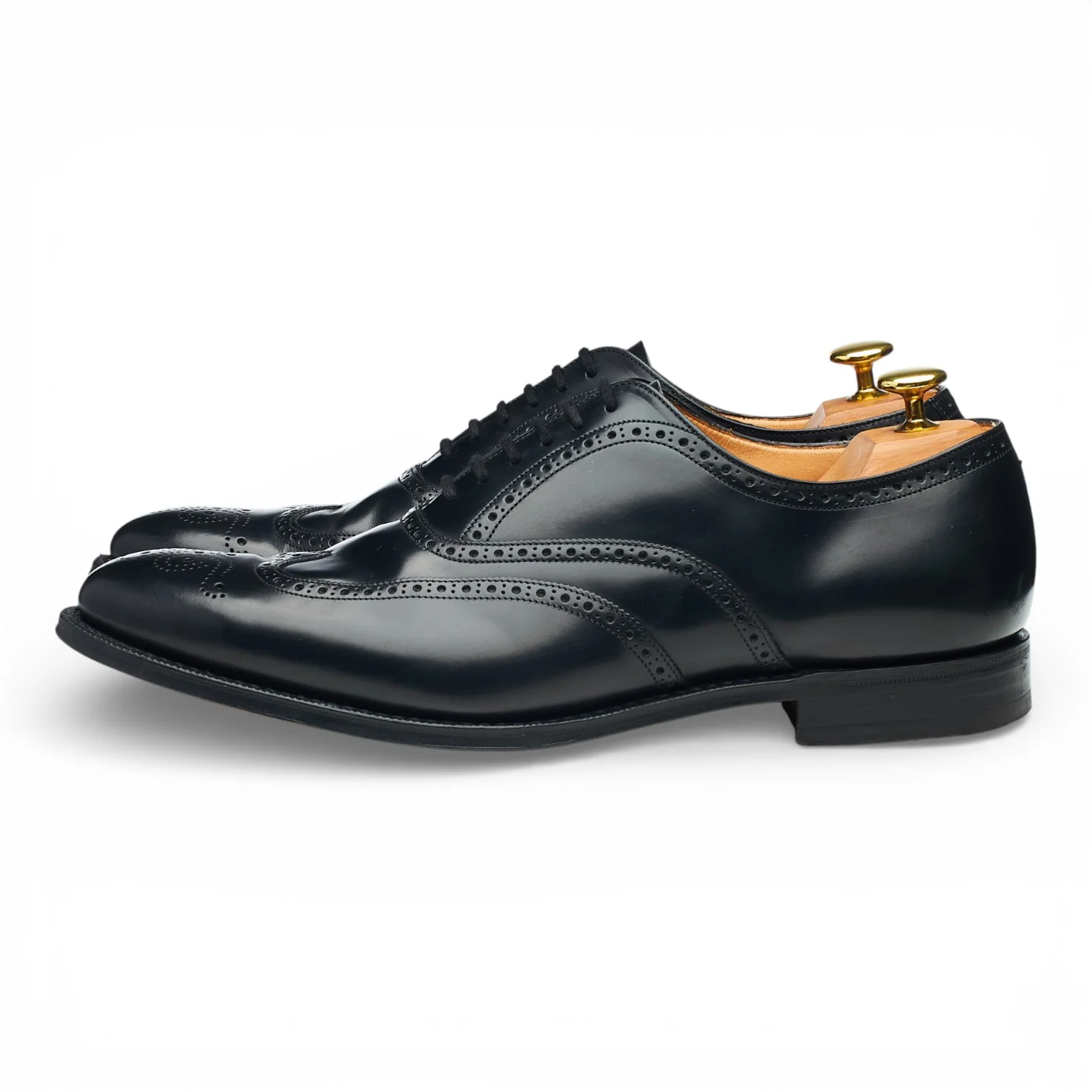 'New York' Black Leather Oxford Brogues UK 8.5 G - Image 3