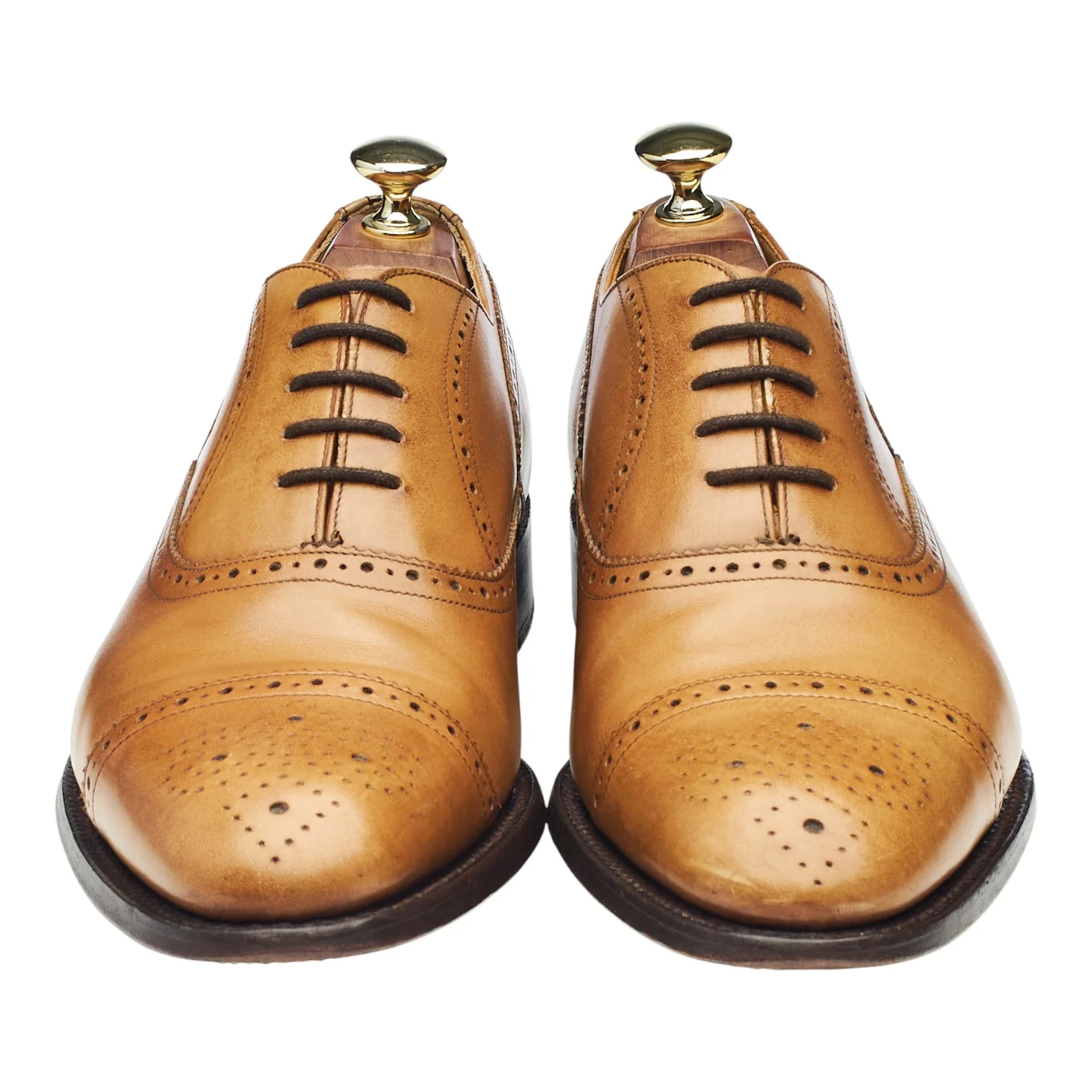 'Newcastle' Tan Brown Leather Oxford Brogues UK 7 G - Image 2