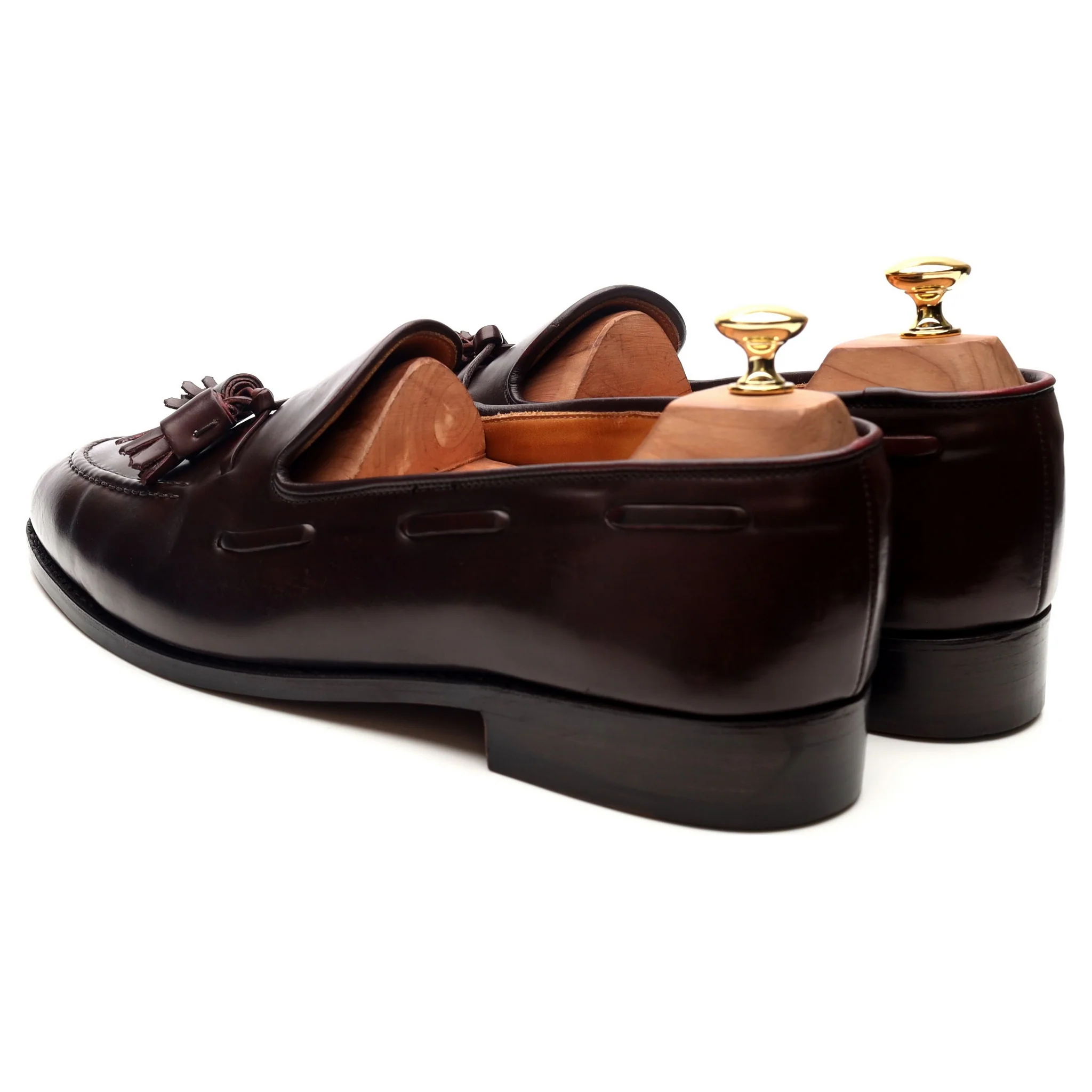 New & Lingwood Burgundy Cordovan Leather Tassel Loafers UK 9.5 E - Image 3