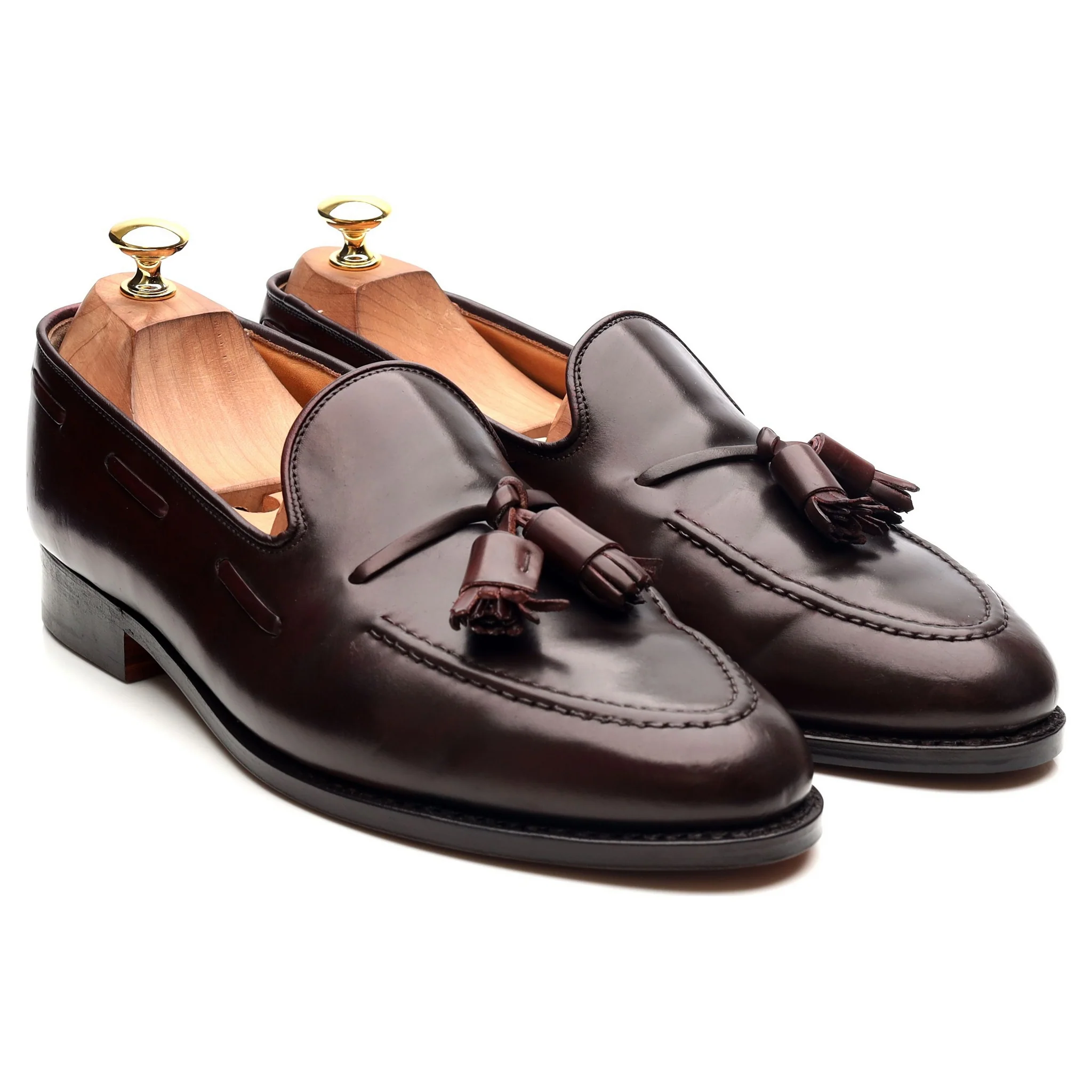 New & Lingwood Burgundy Cordovan Leather Tassel Loafers UK 9.5 E - Image 7